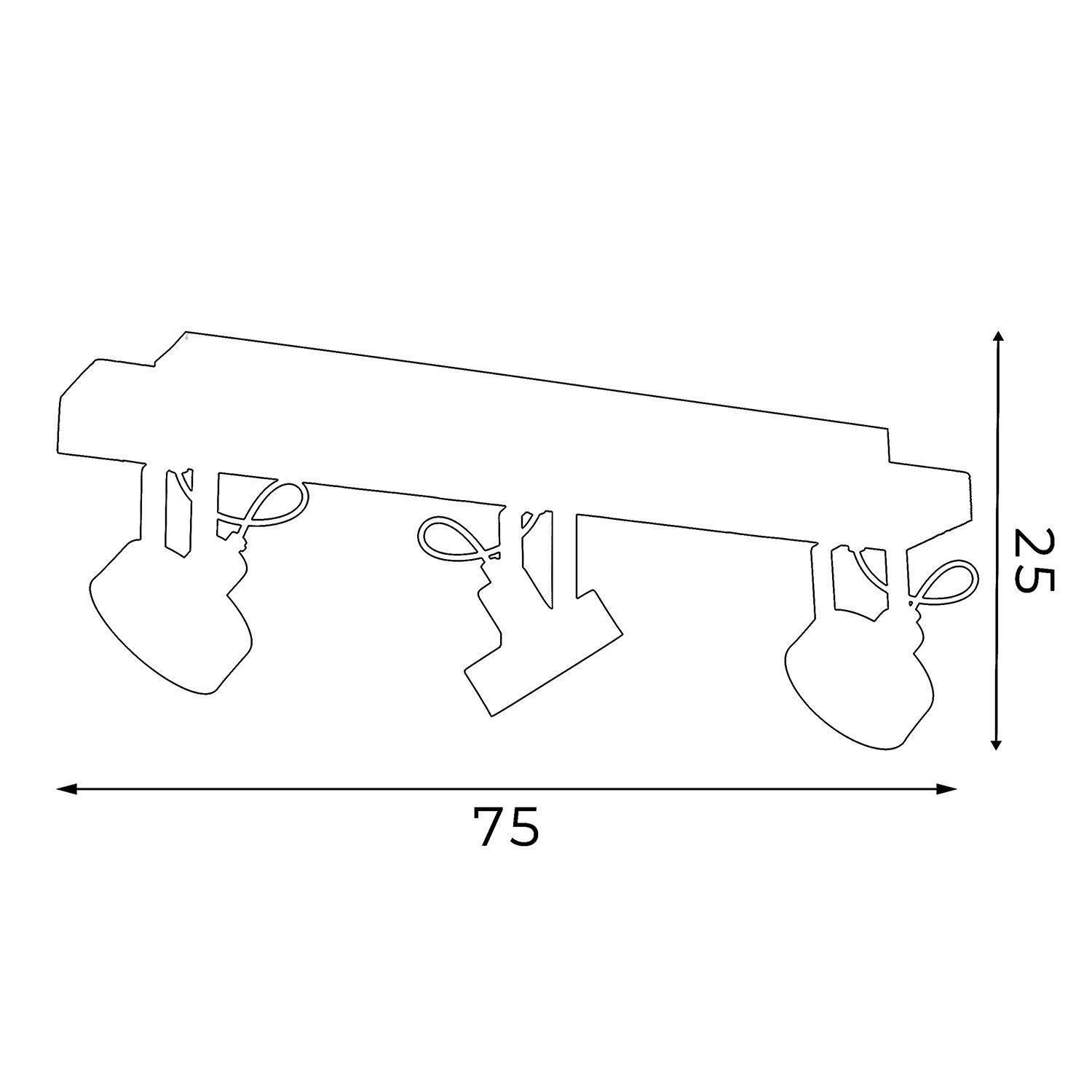 Spot de plafond bois métal noir L:75 cm GU10 orientable