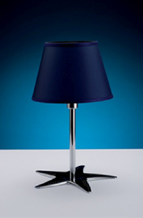 Design Tischlampe MIRENA Blau Chrom Maritim