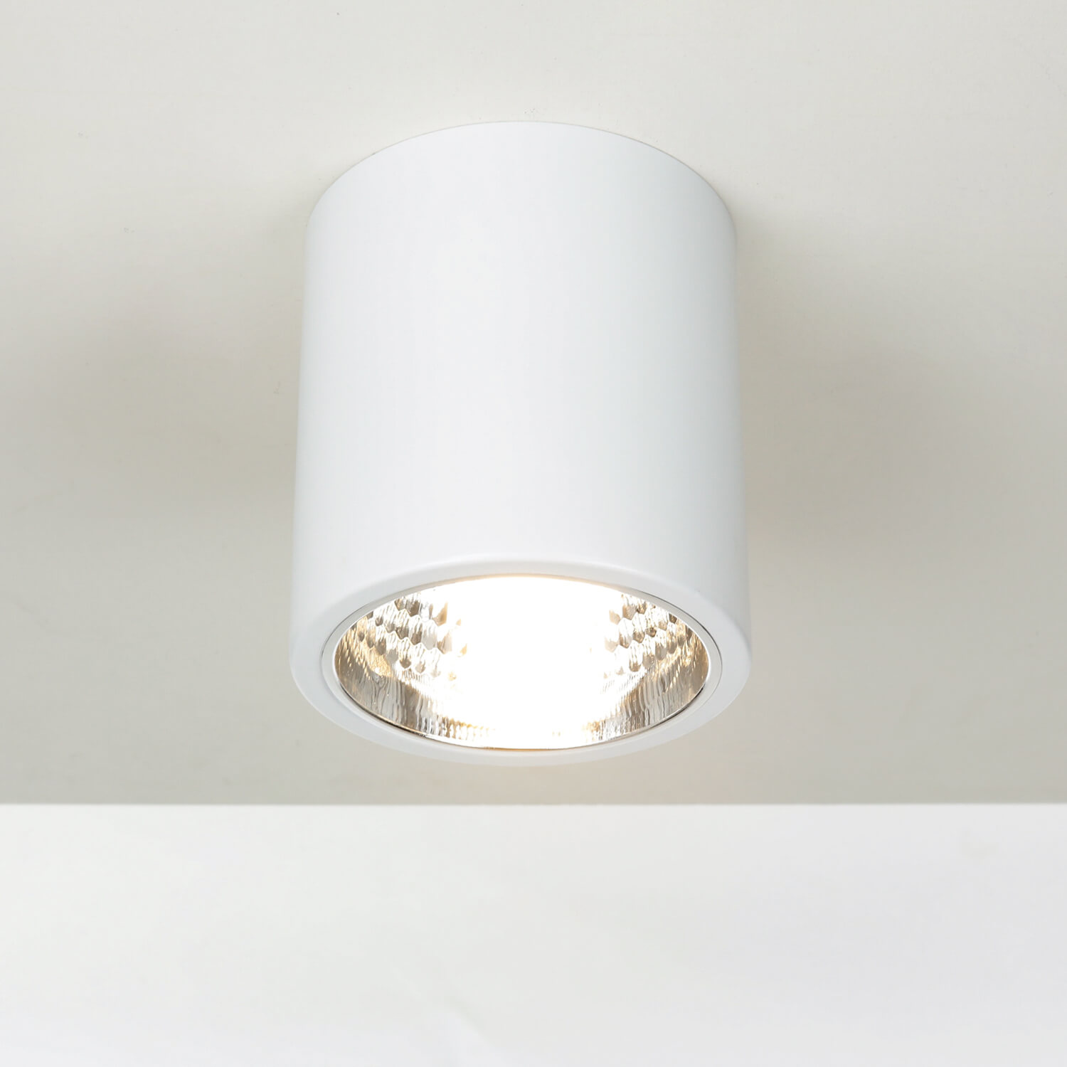 Deckenlampe Weiß klein H: 17,5 cm Downlight E27 Metall