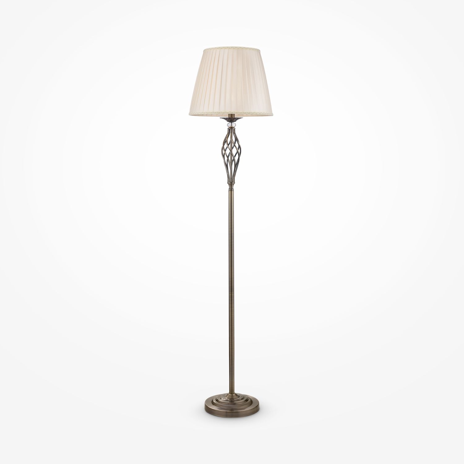 Lampadaire métal tissu E14 165 cm rond Classique LILJA