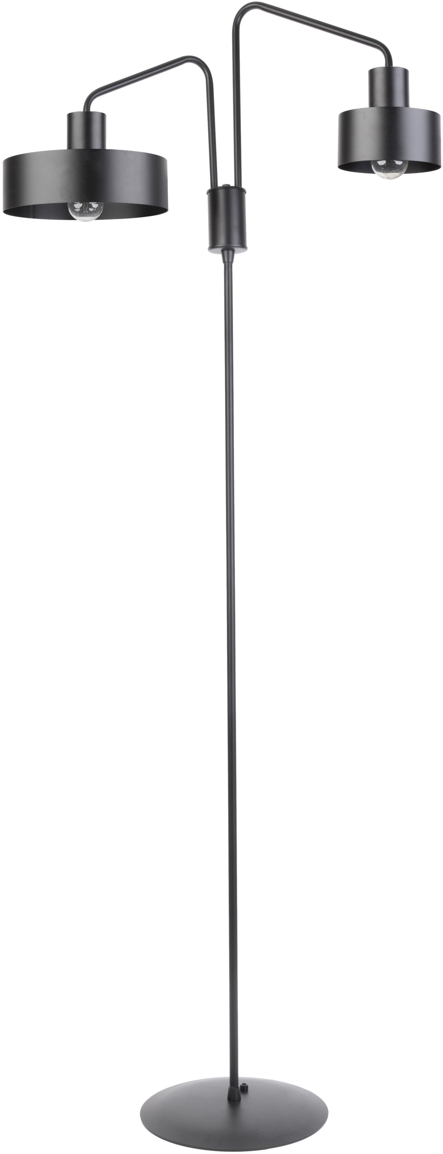 Schwarze Stehlampe Metall groß 174 cm E27 Retro Design