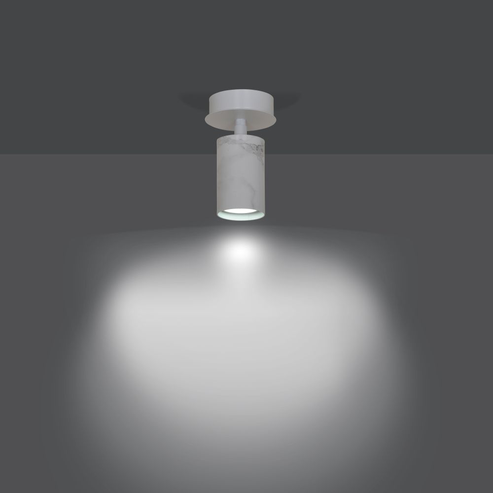 Deckenlampe Weiß klein Marmor Optik GU10 Deckenleuchte