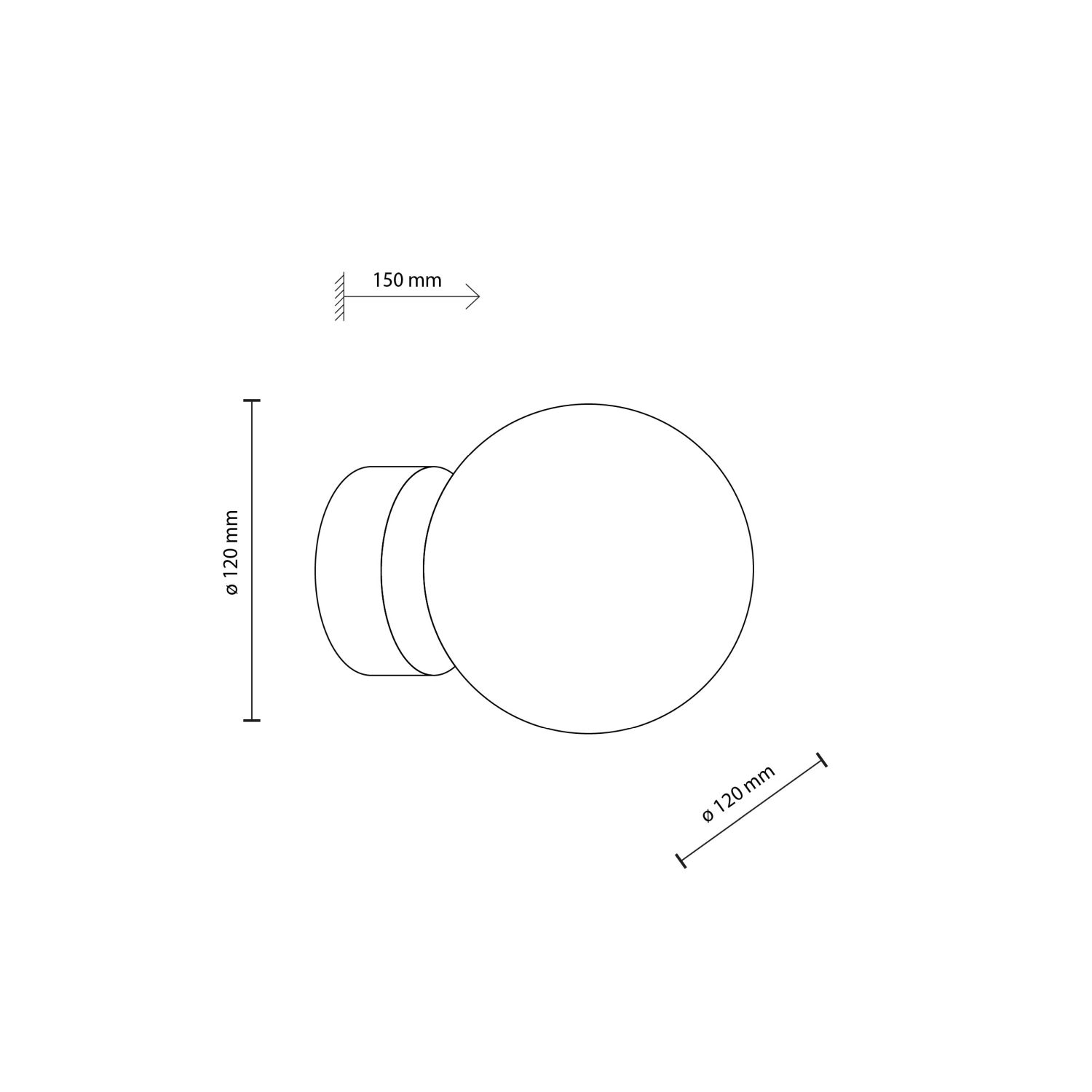 Plafonnier verre fumé Ø 12 cm rond en ambre or G9