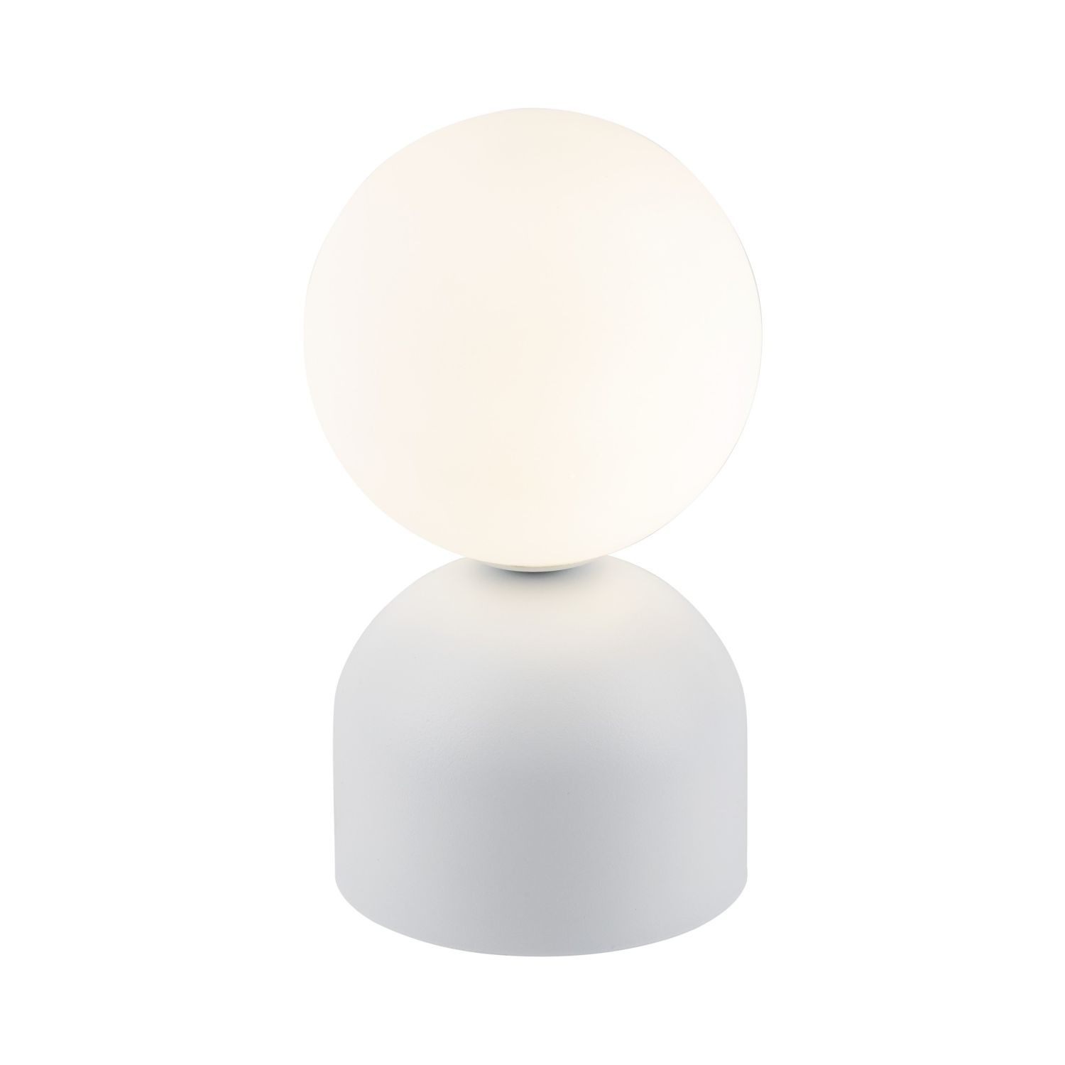 Lampe de table Abat-jour sphérique H : 21 cm petit blanc métal verre G9