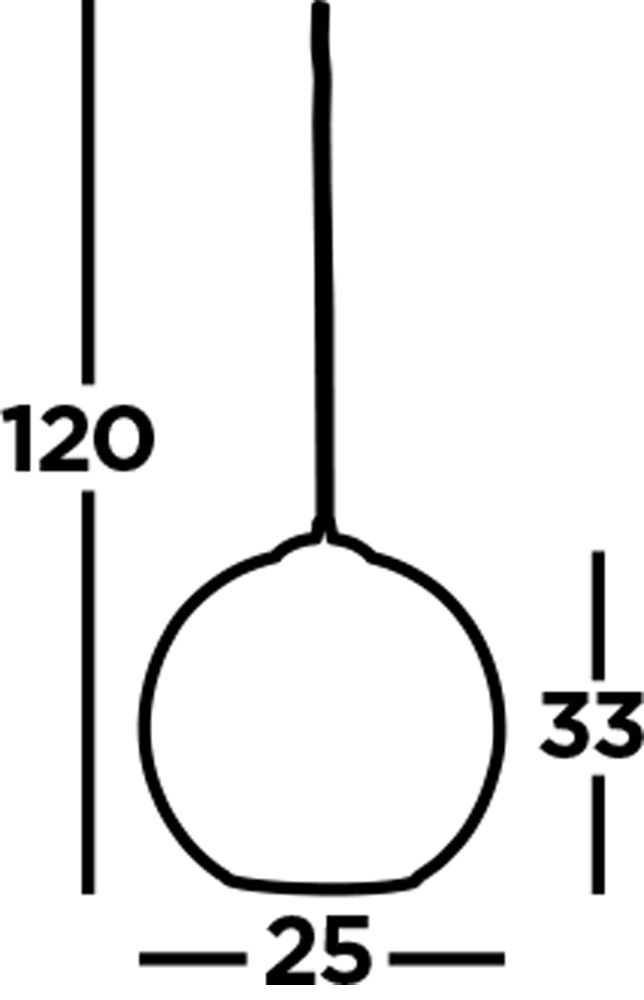 Pendelleuchte Glas Kugel Ø 25 cm Klar Chrom für E27