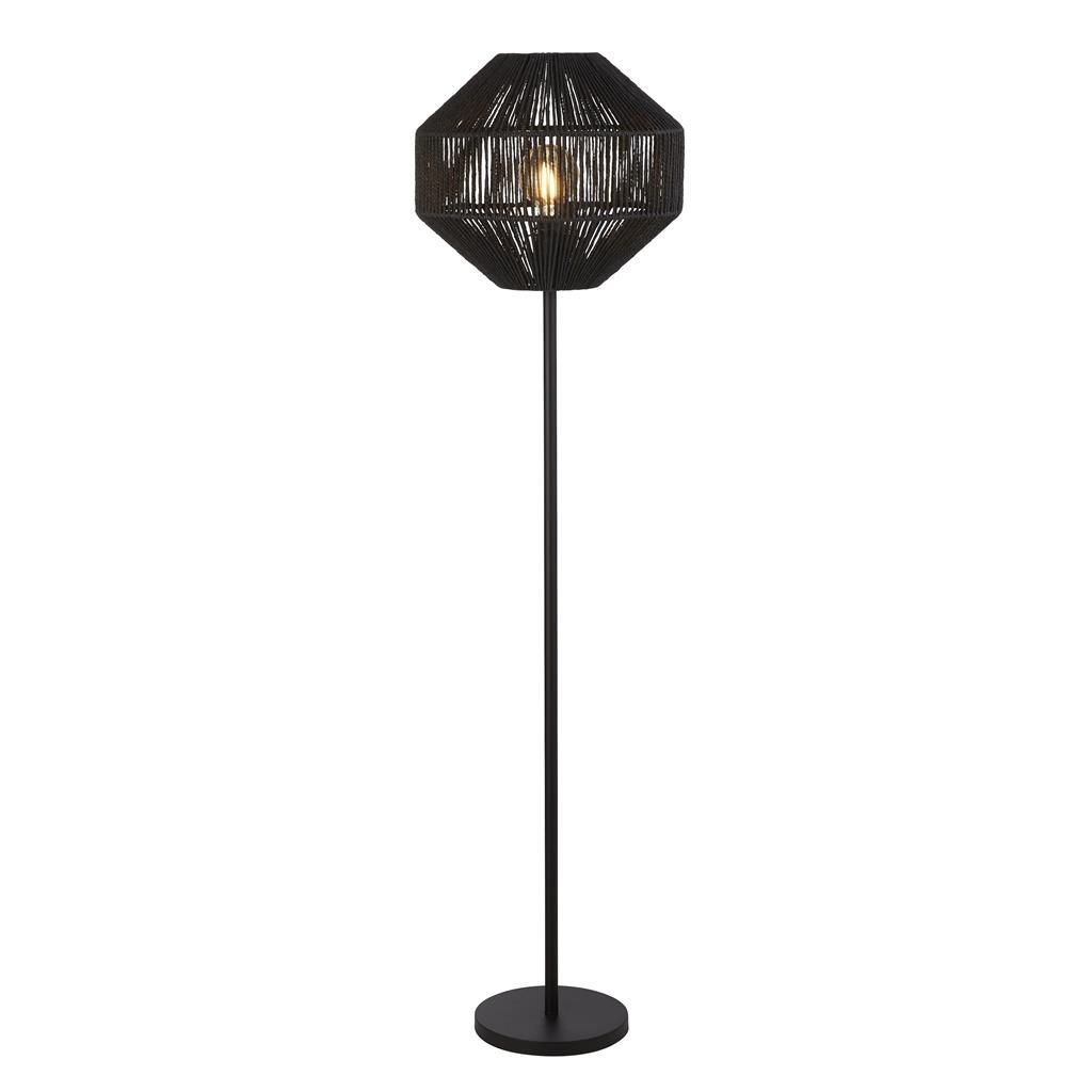 Stehlampe Schwarz 155 cm Seil Metall Wohnzimmer