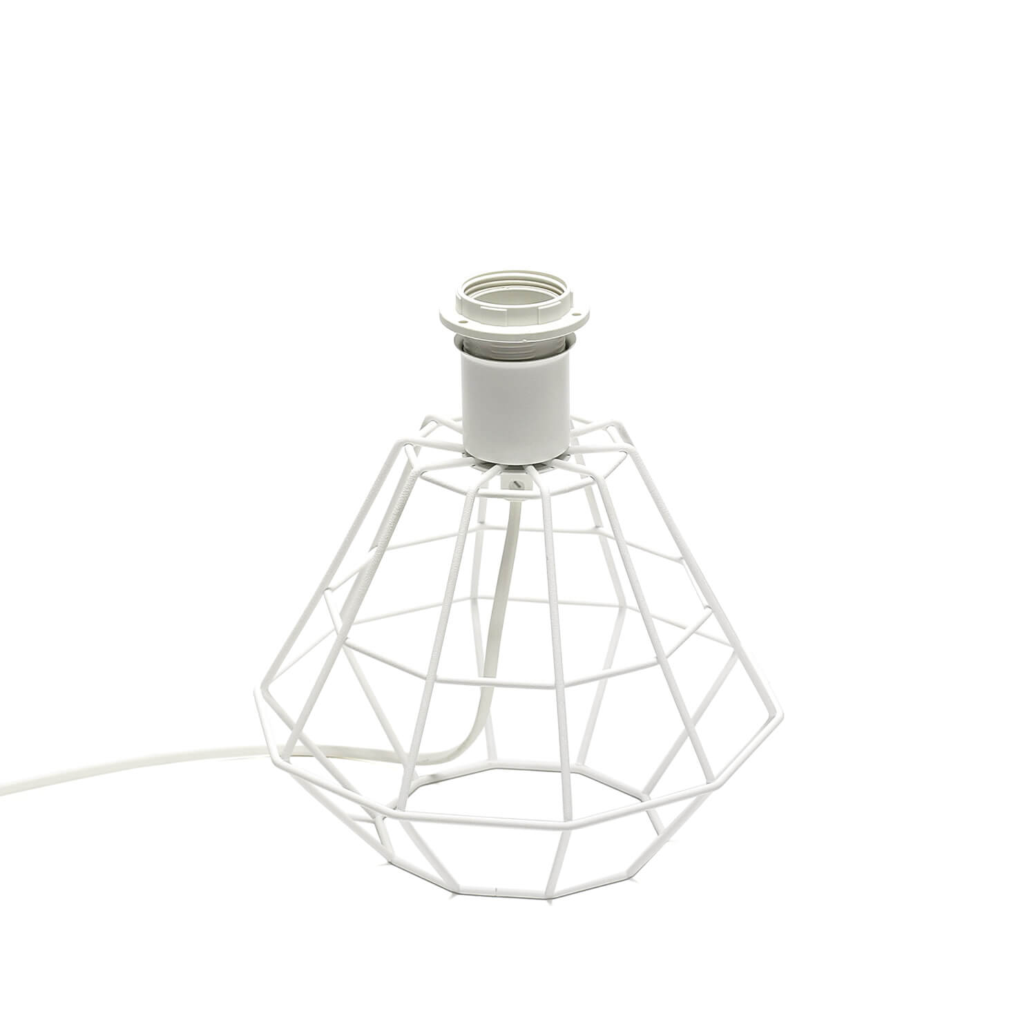 Lampe de table Blanc 34 cm E27 Tissu Métal