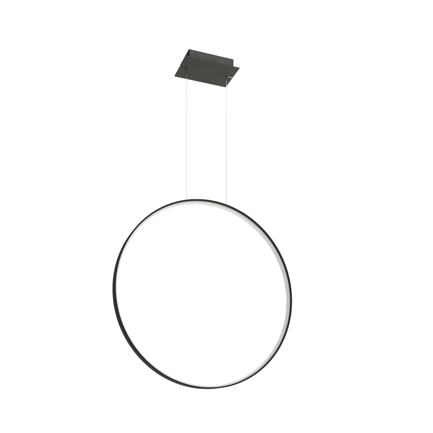 Suspension LED LAPIS ronde Ø 55 cm 3000 K noir anneau