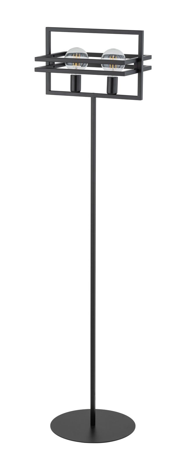 Stilvolle Stehlampe 2-flammig Metall Schwarz E27 162 cm