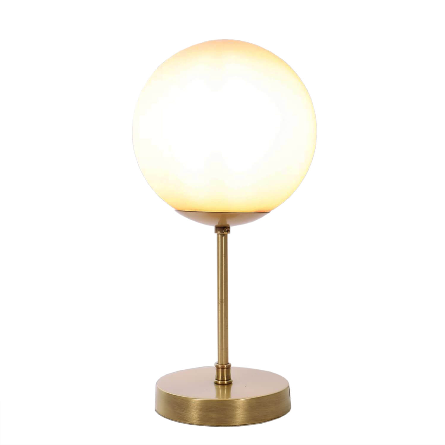 Premium Tischlampe MUSA Bronze Weiß Echt-Messing Glas