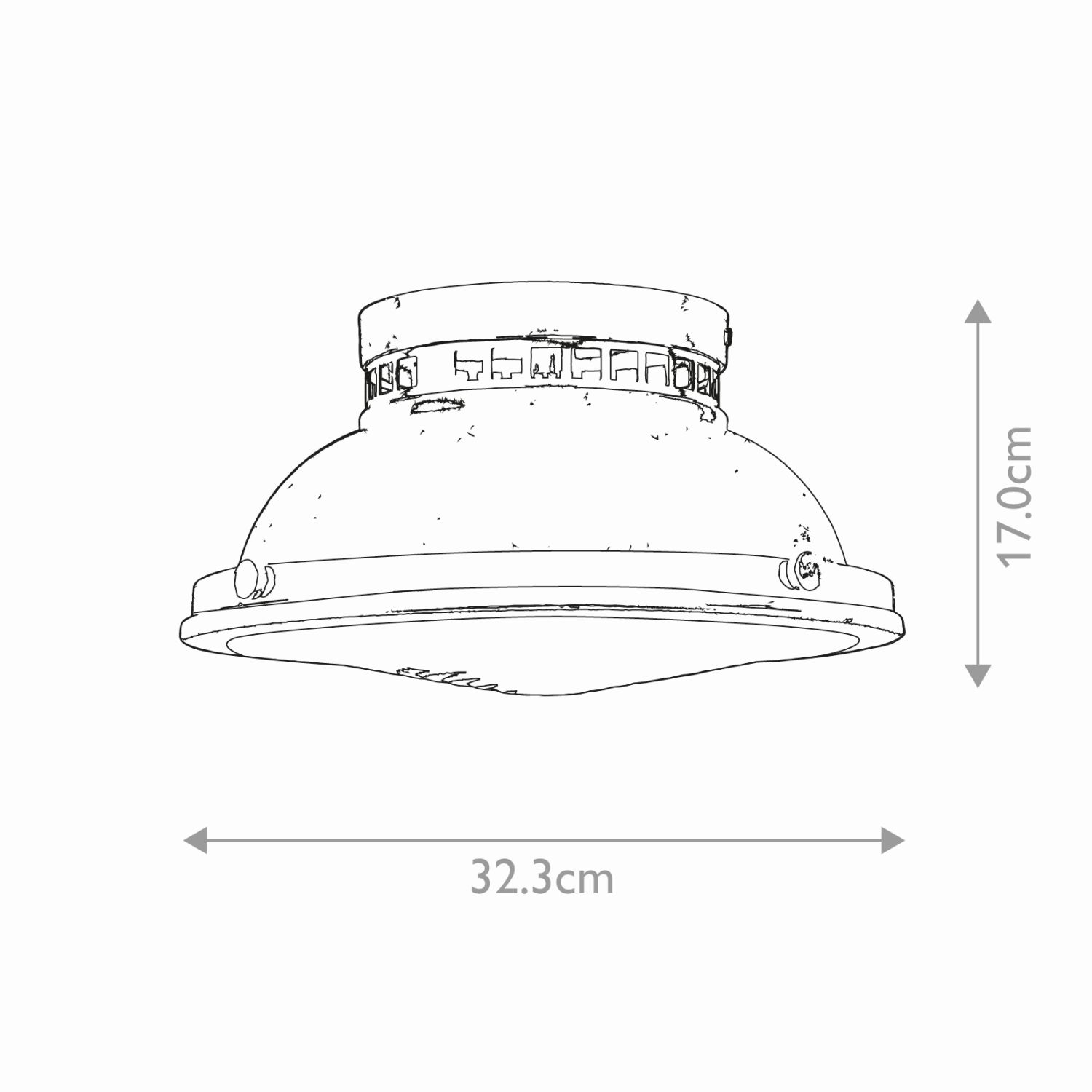 Deckenlampe Messing antik 2x E27 Ø 32 cm Industrial Design