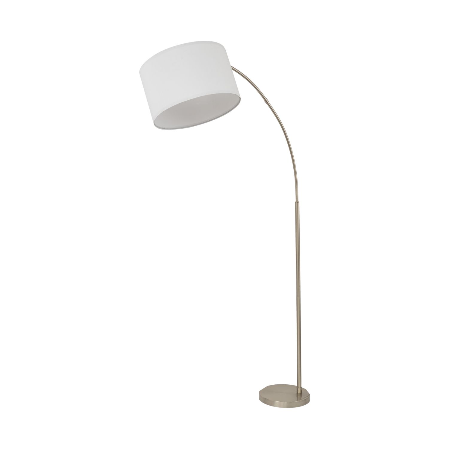 Luminaire en arc réglable 200 cm tissu métal chrome blanc E27