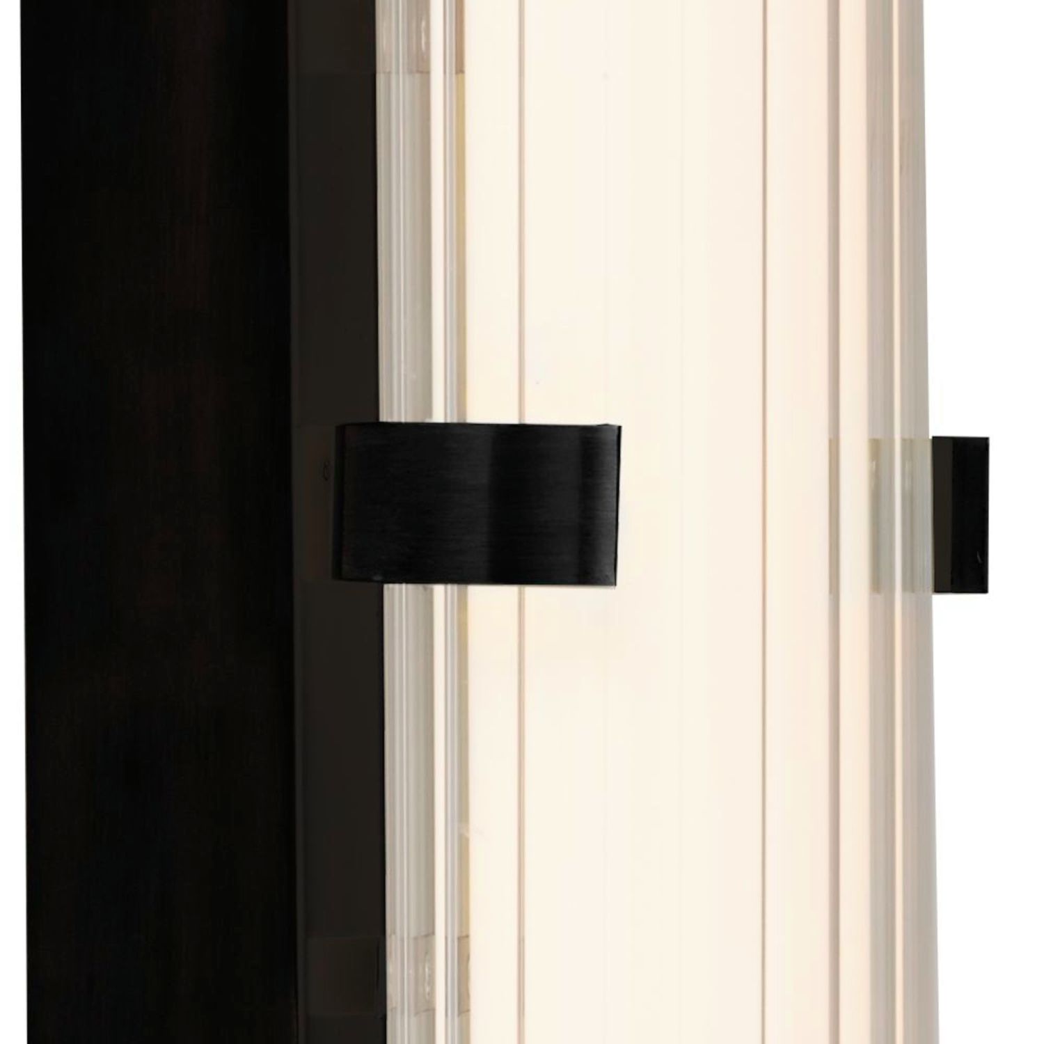 LED Spiegelleuchte IP44 Glas H: 43 cm Klar Schwarz 3000 K