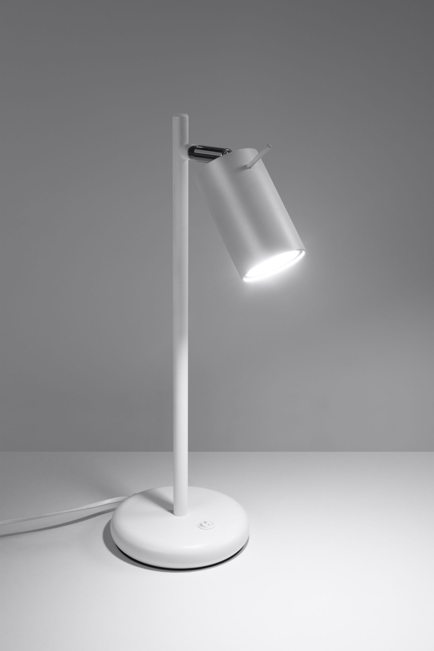 Schreibtischlampe Metall 43 cm hoch schwenkbar Weiß