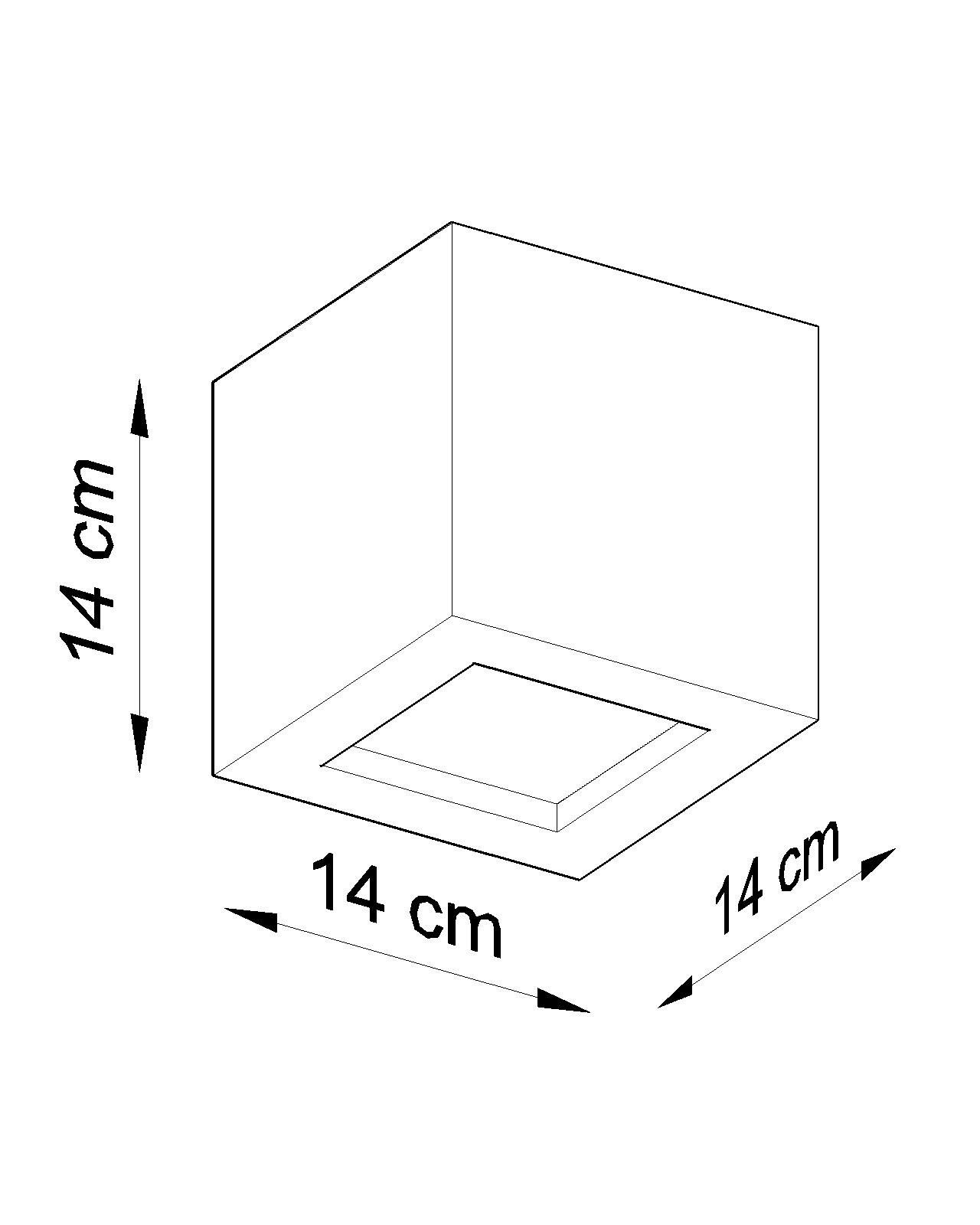 Applique céramique Gris Cube H : 14 cm Up Down E27