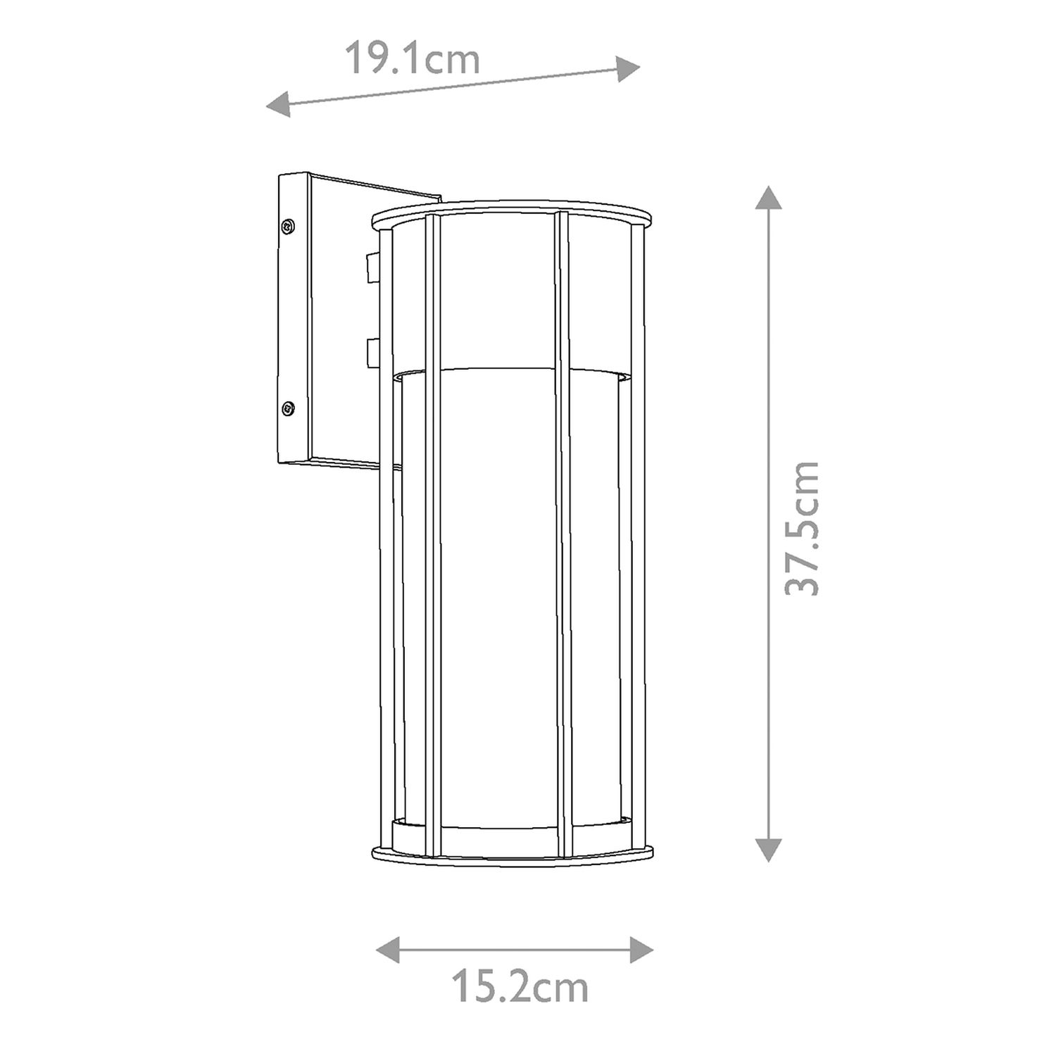 Außenwandleuchte Schwarz Aluminium Regenglas IP44 E27