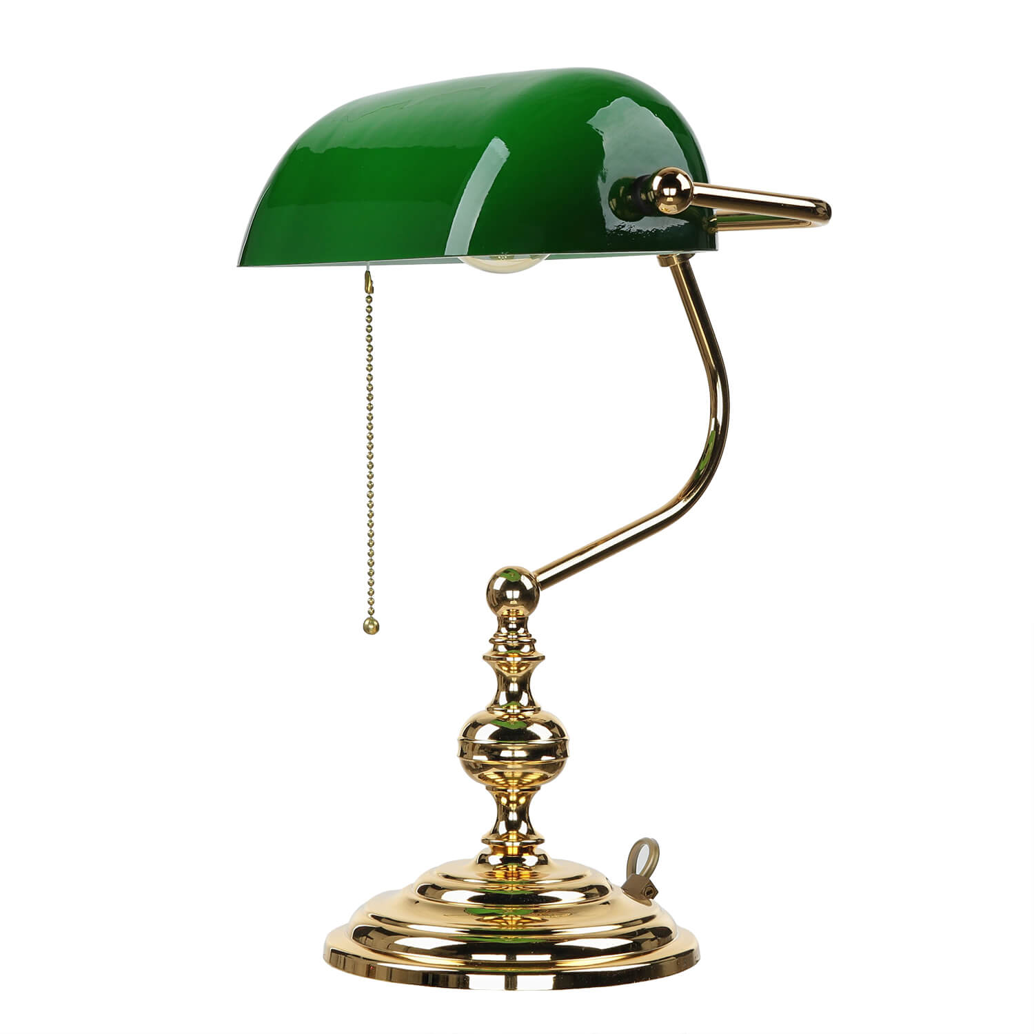 Banker Tischlampe Gold 24K aus Echt-Messing