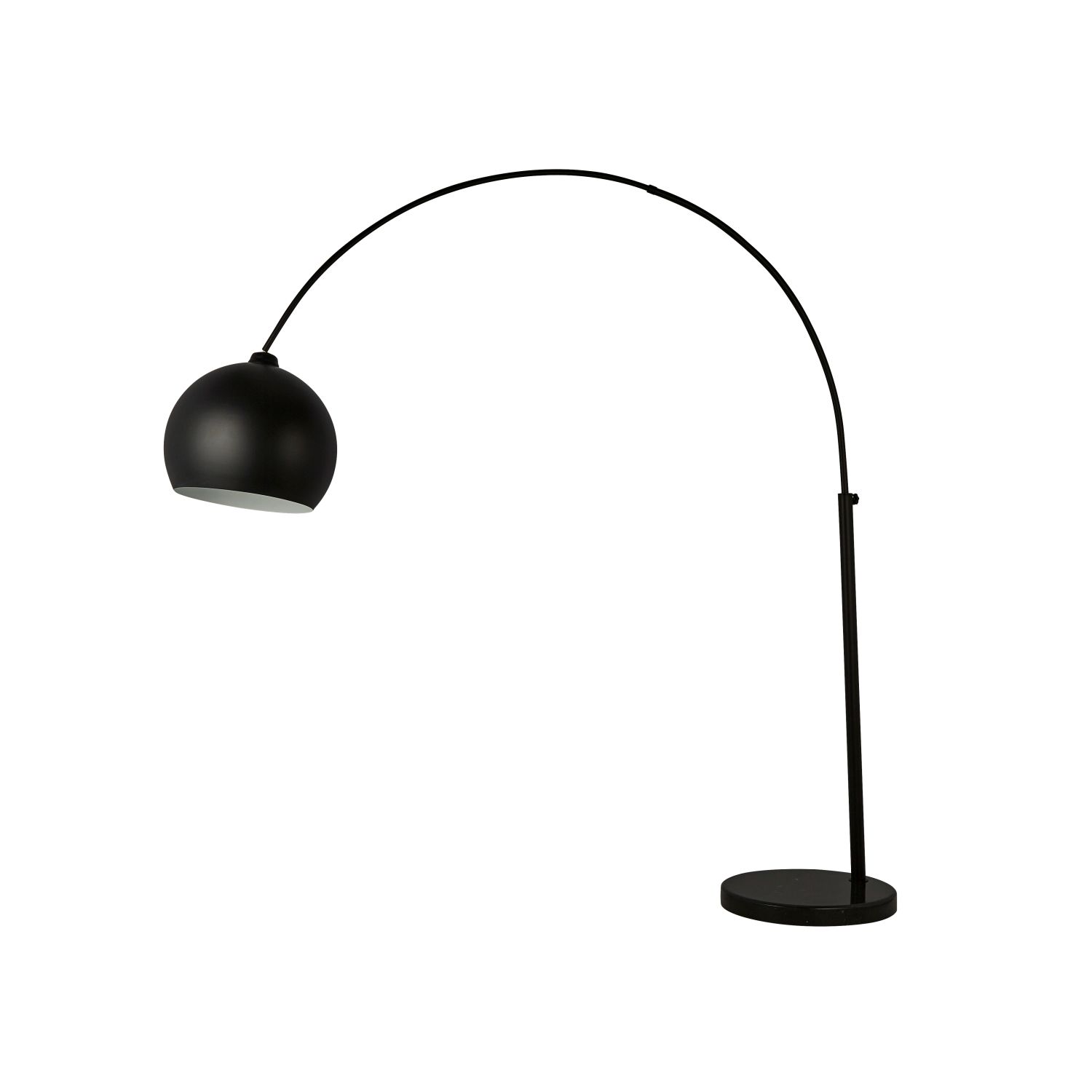 Luminaire en arc noir ajustable 203 cm de haut Métal Marbre