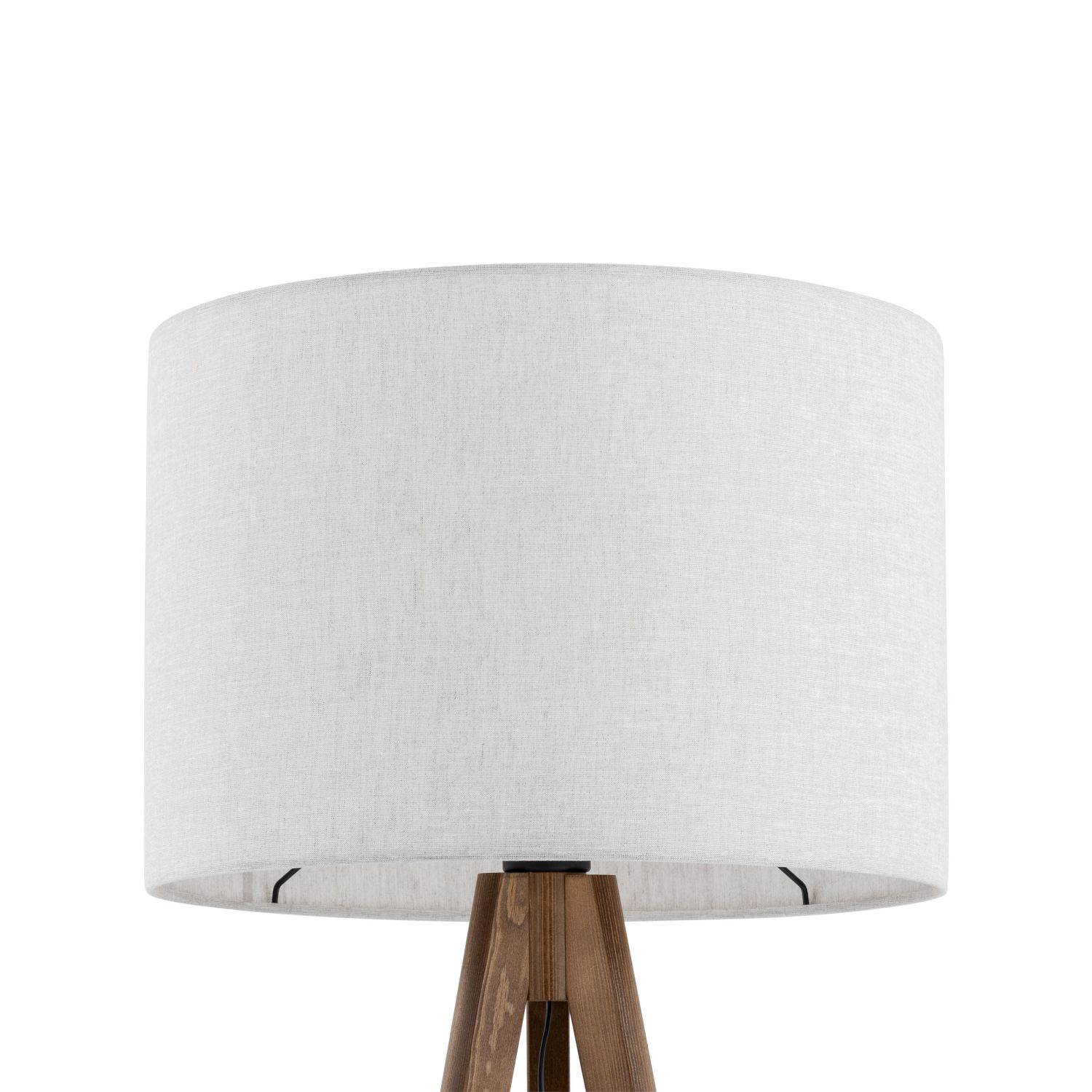 Lampadaire trépied petit 145 cm E27 Skandi bois lin