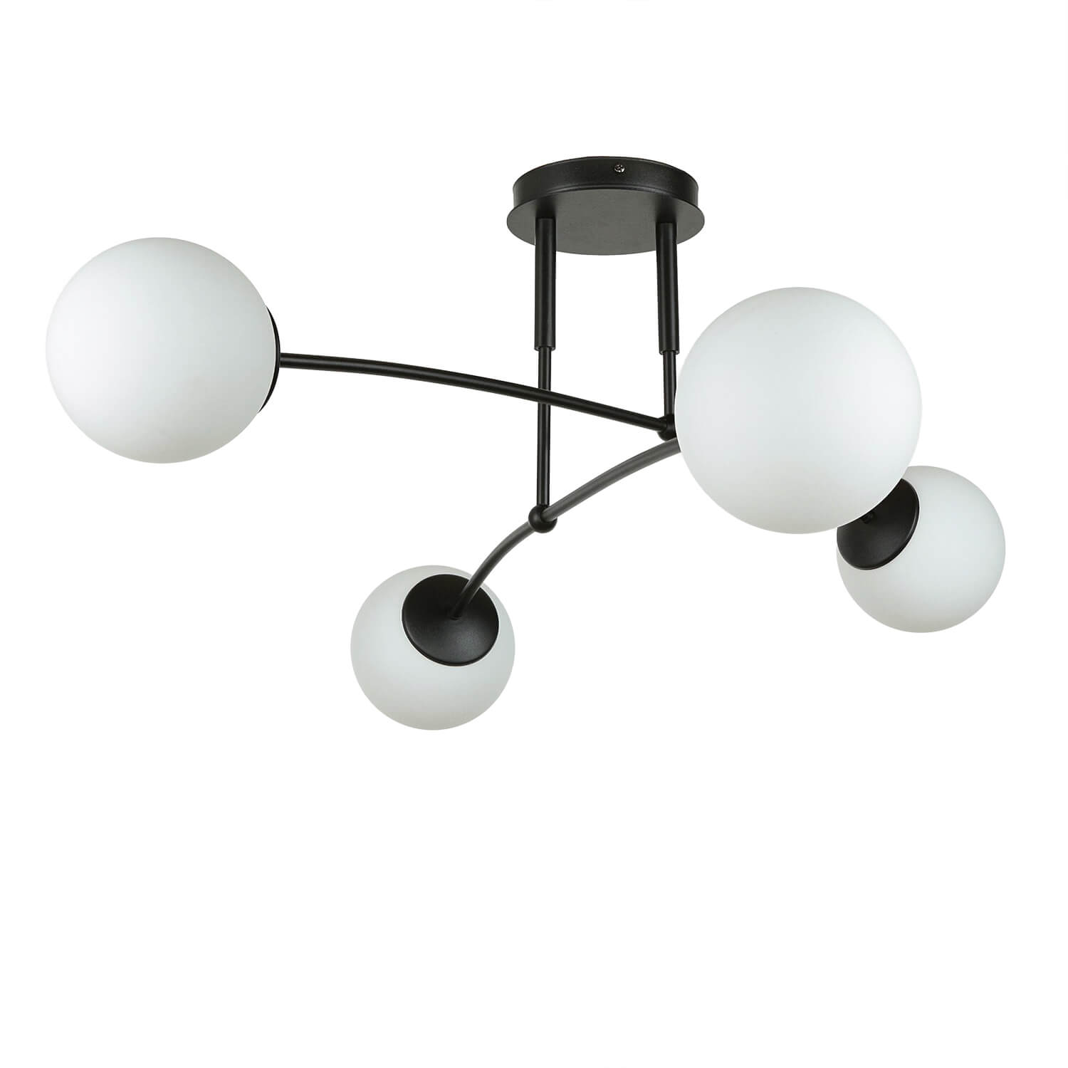 Deckenlampe Modern Schwarz Weiß Kugel Schirm 4x E14