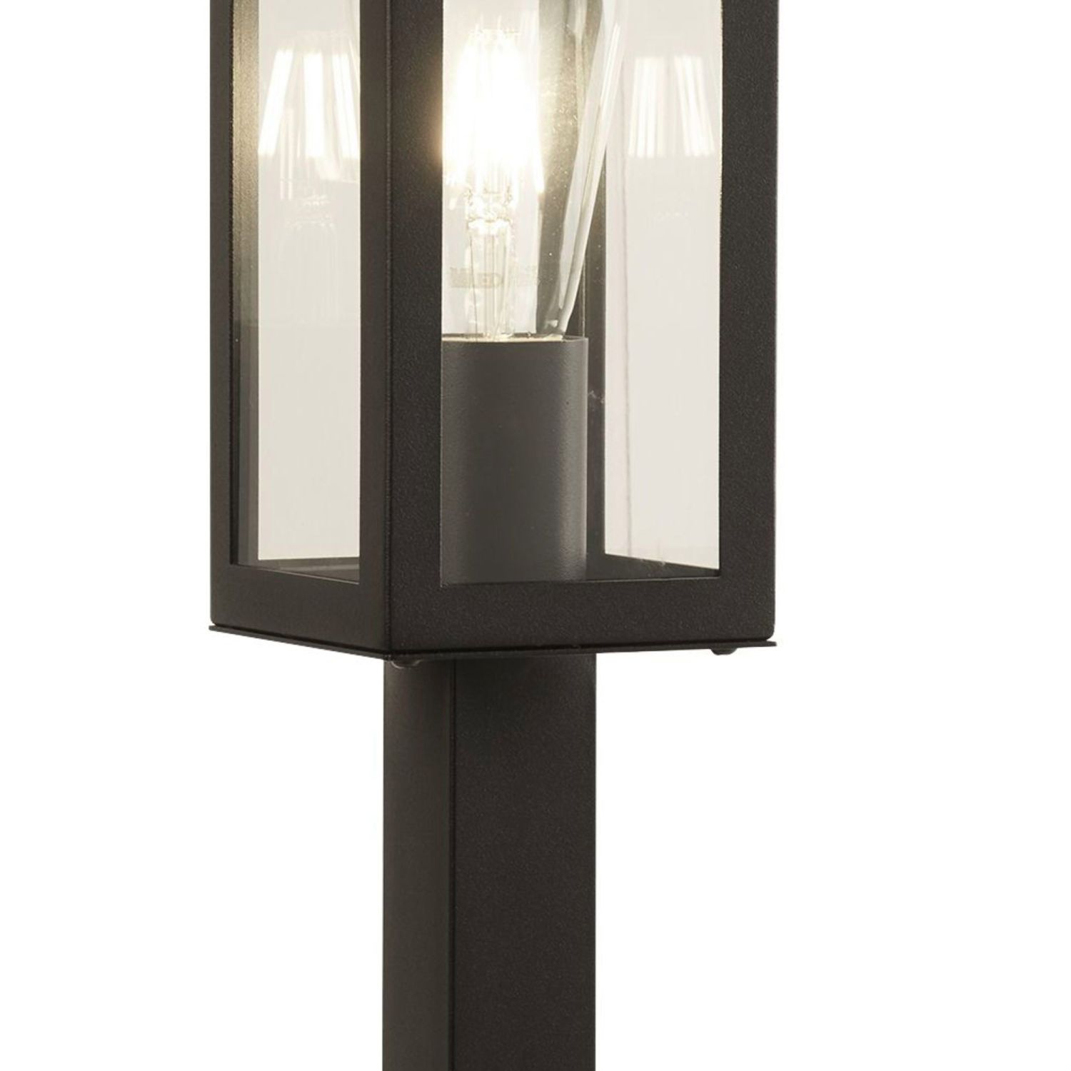 Außenlampe IP44 E27 45 cm Schwarz Glas Edelstahl Modern