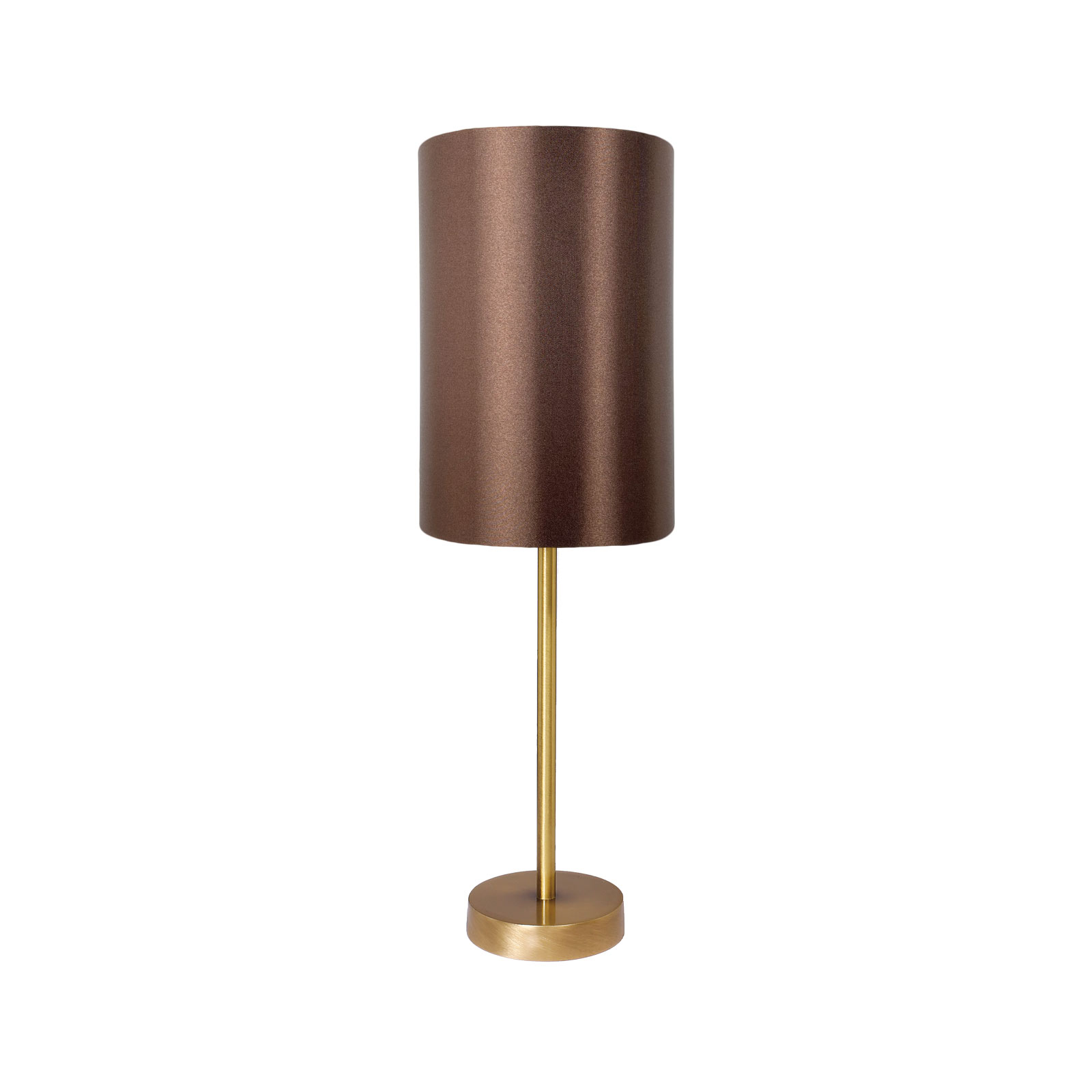Nachttischleuchte in Bronze Braun E27 48,5 cm Messing Stoff