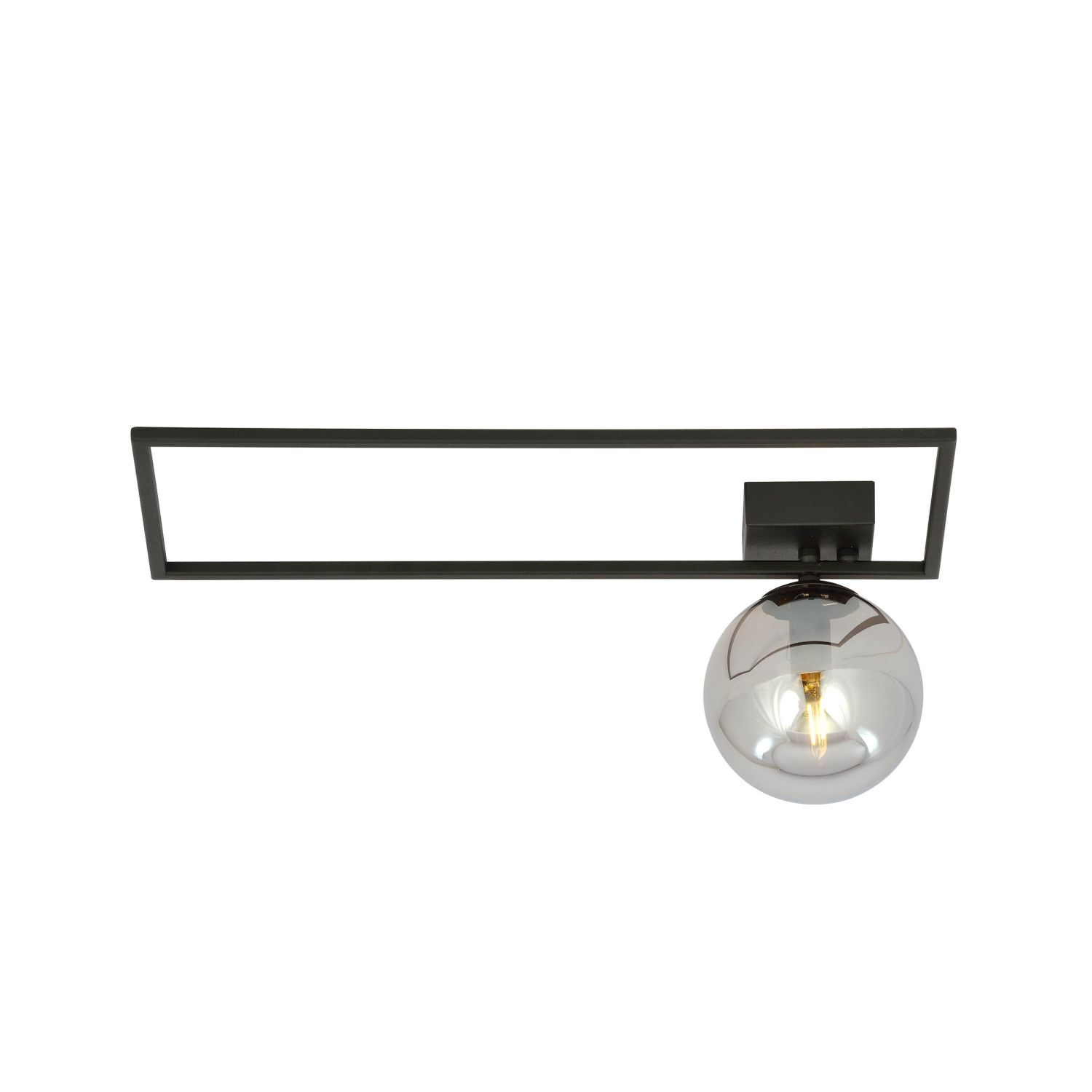 Deckenlampe Kugelschirm L: 50 cm Schwarz Grau E14 Glas Metall