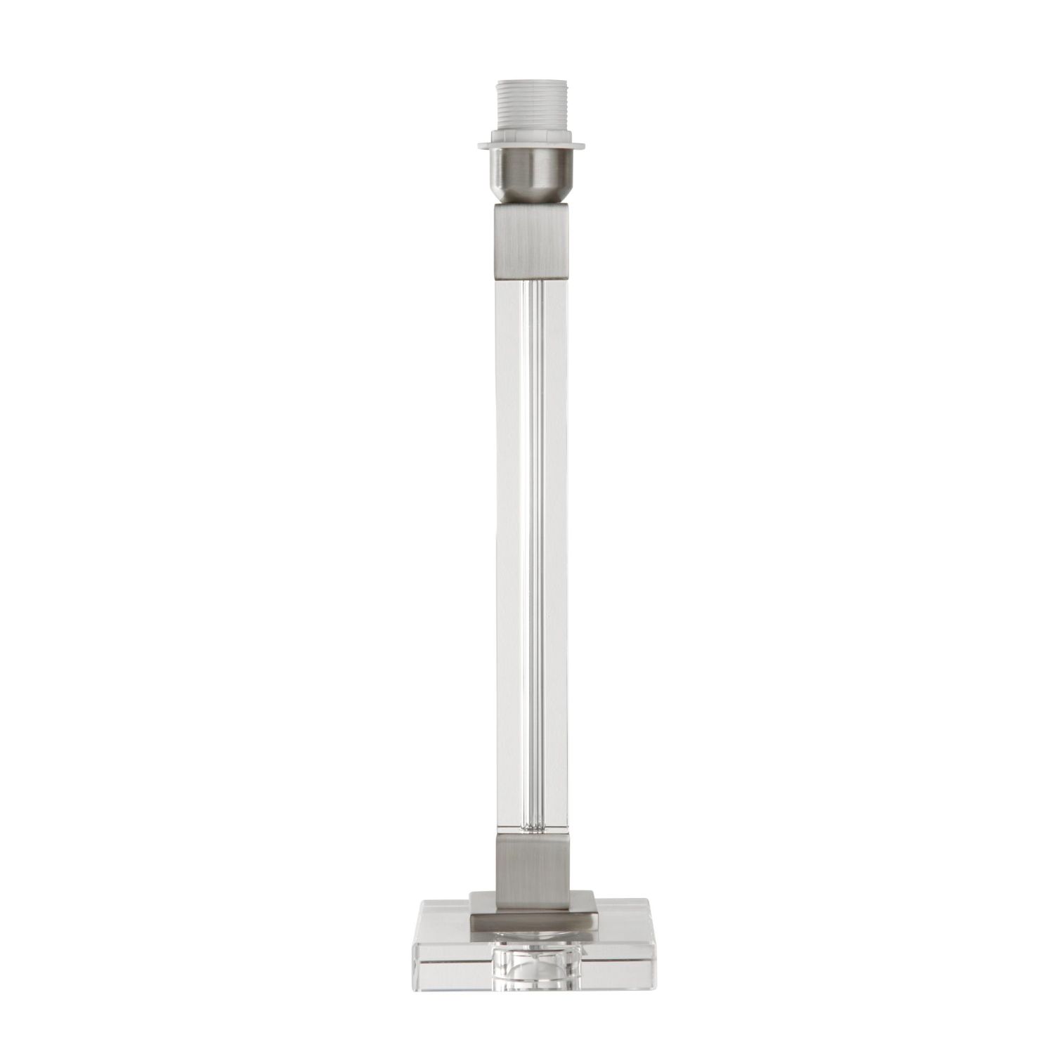Lampenfuß Glas Metall in Nickel E27 48 cm für Tischleuchte