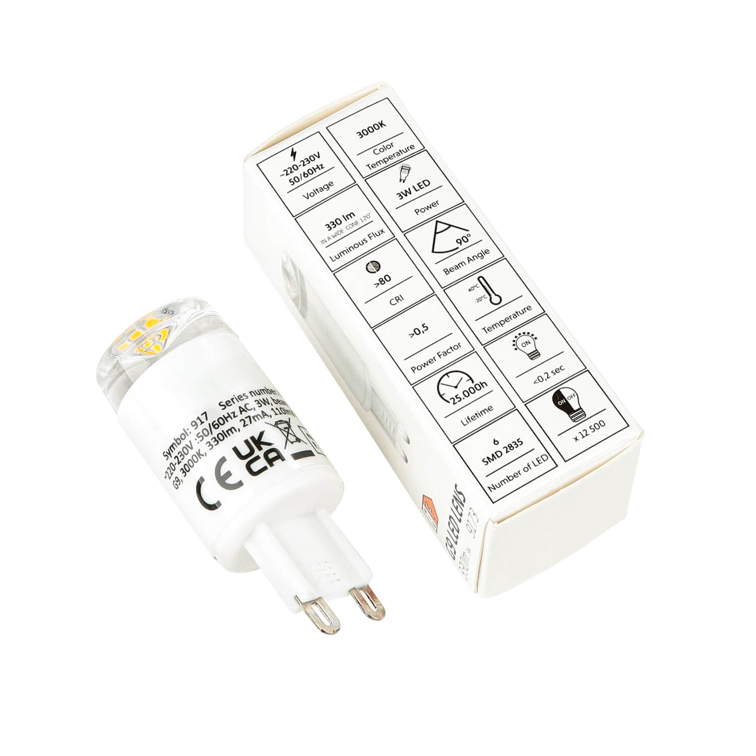 LED Leuchtmittel G9 3000 K 3W H: 52 mm - LM139