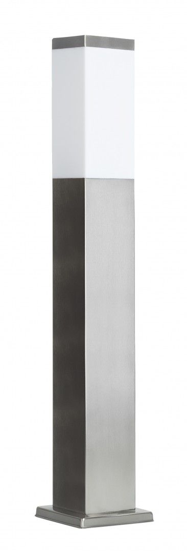 Edelstahl Pollerleuchte in Silber 65cm eckig E27