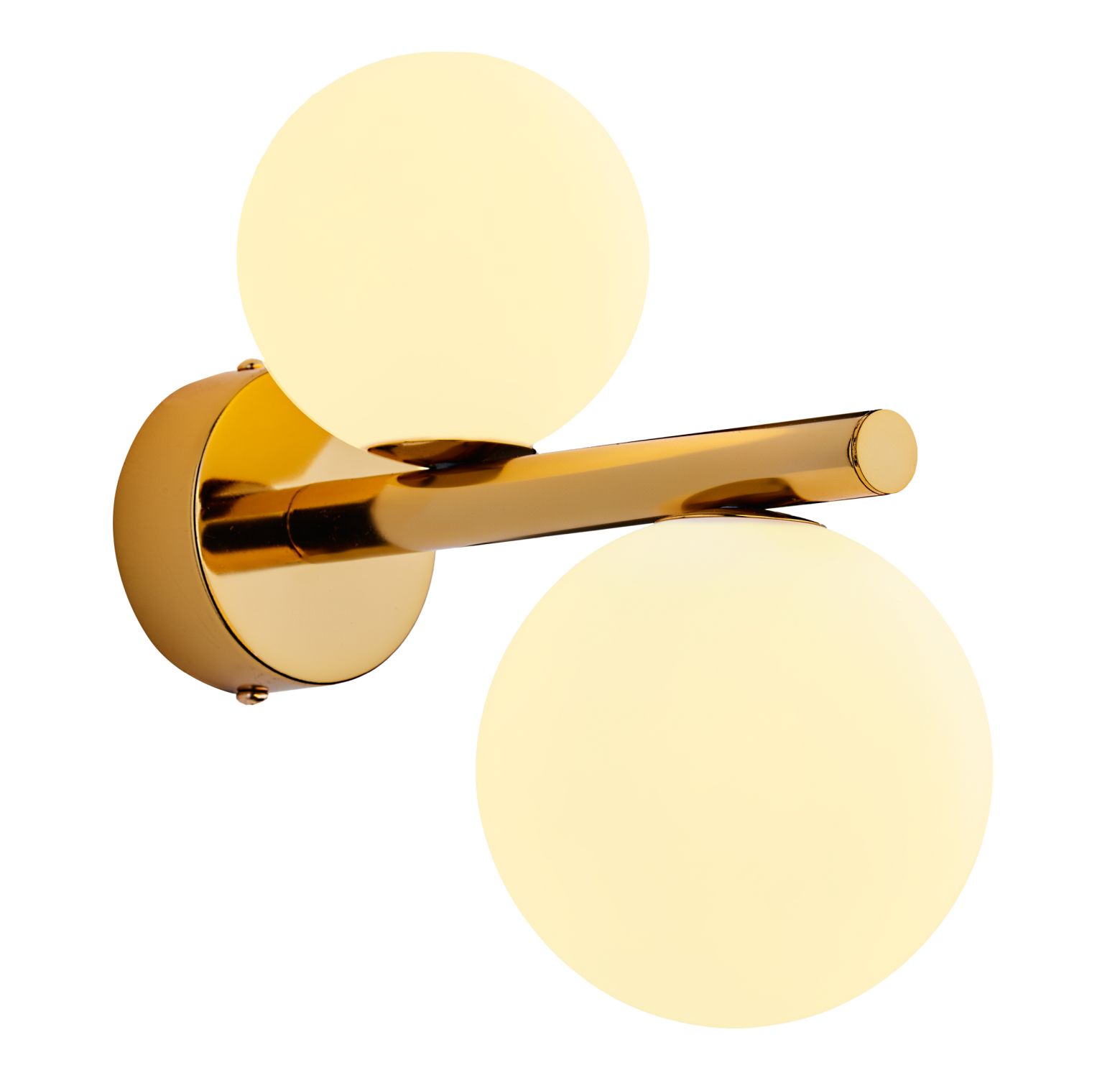 Elegante Wandlampe Messing Glas in Gold Weiß G9 T:24 cm