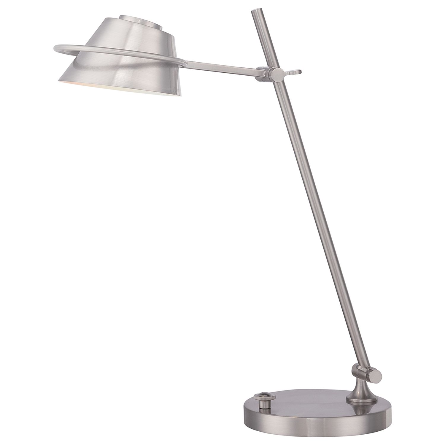 Lampe de bureau LED à intensité variable en métal nickelé 51 cm