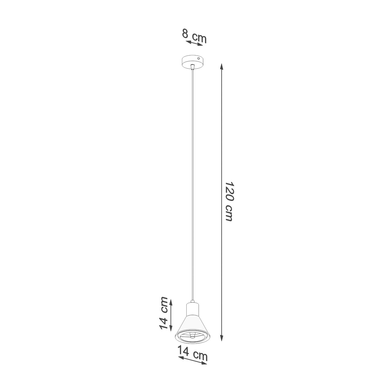 Lampe à suspendre Noir Métal Ø 14 cm simple ES111 Rétro