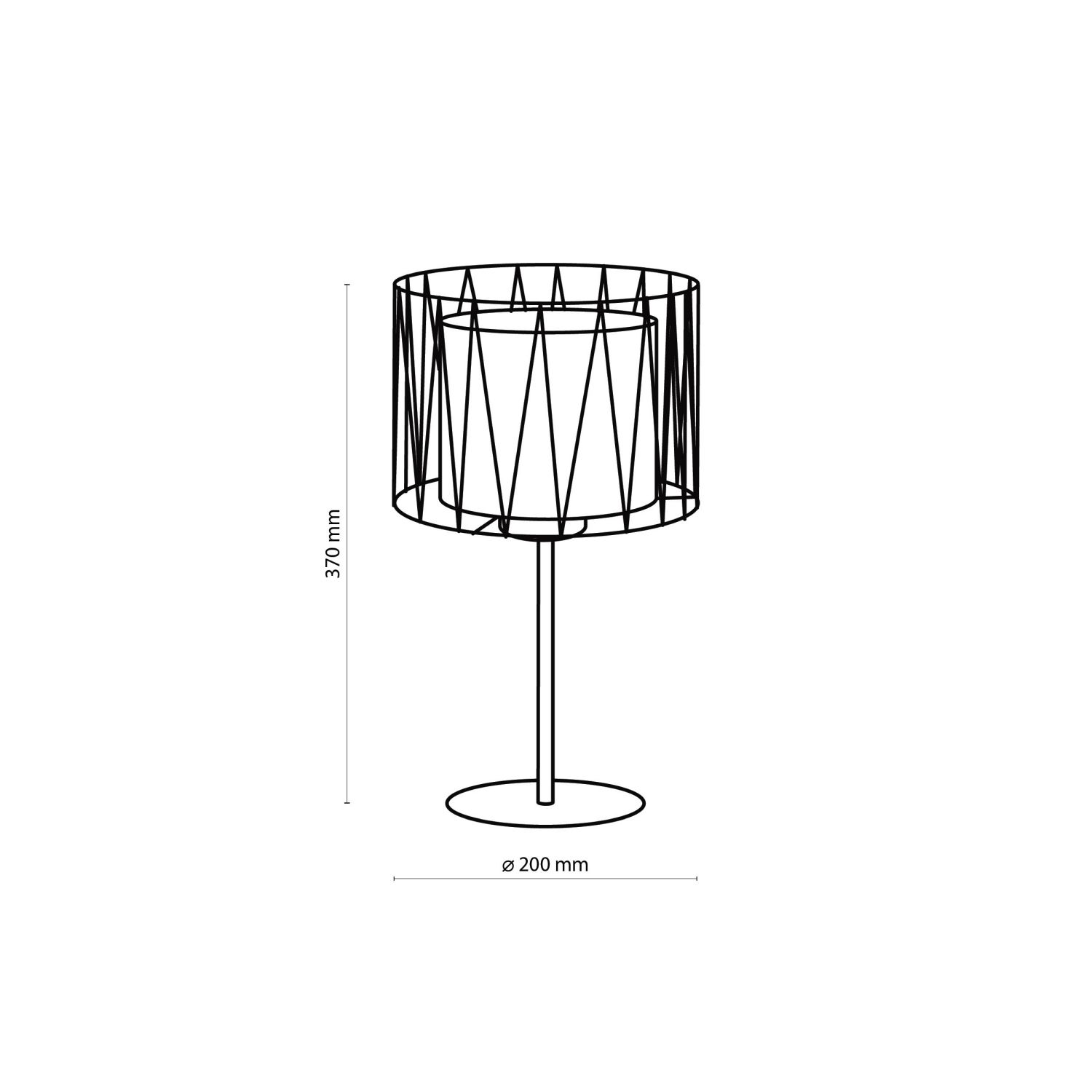 Tischleuchte E27 37 cm hoch Ø 20 cm rund Schwarz Braun