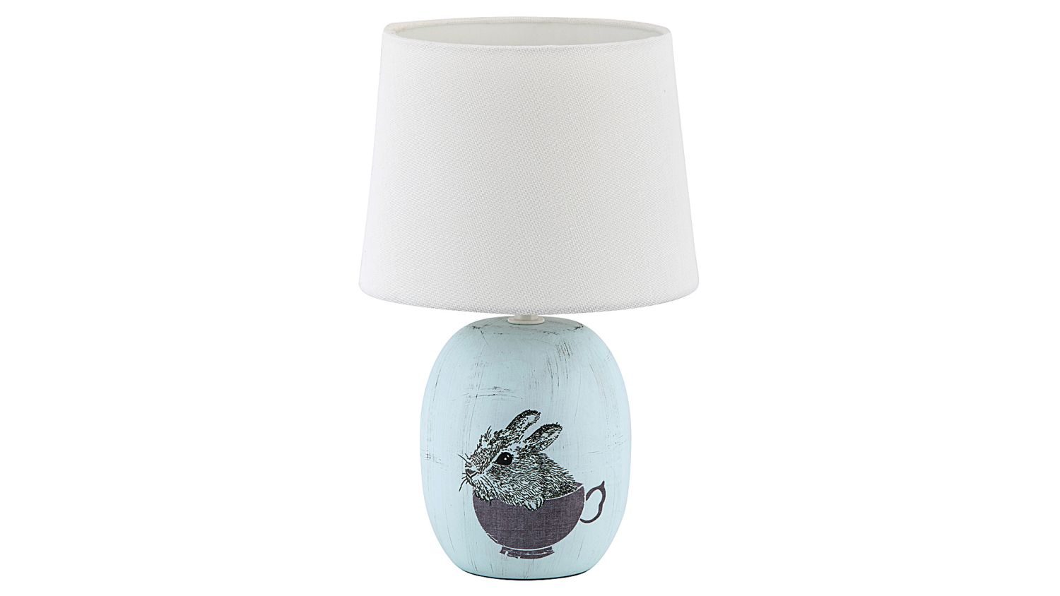 Keramik Tischlampe Blau mit Schalter blendarm E14