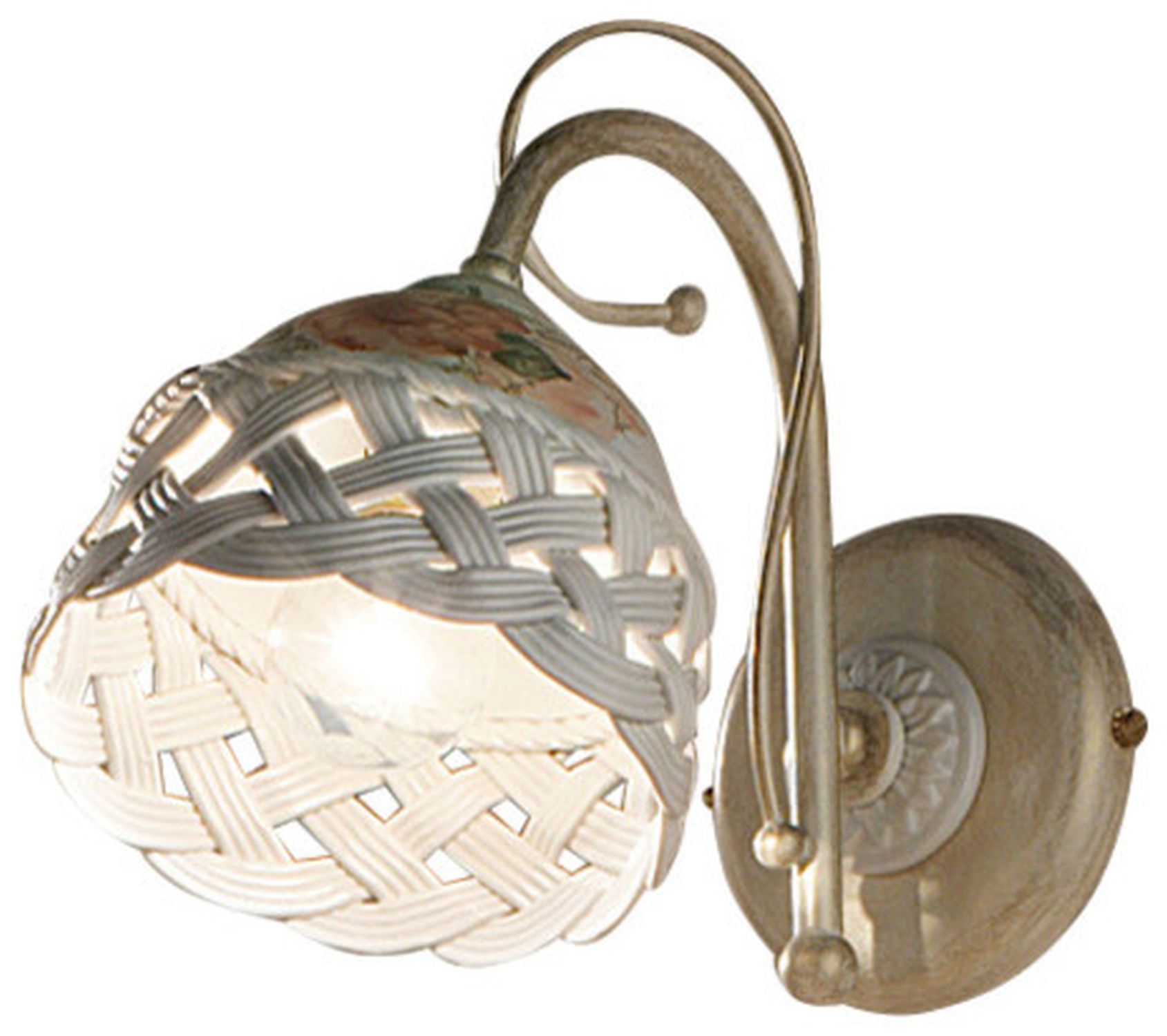 Wandlampe Metall Keramik 20 cm hoch E14 Landhausstil