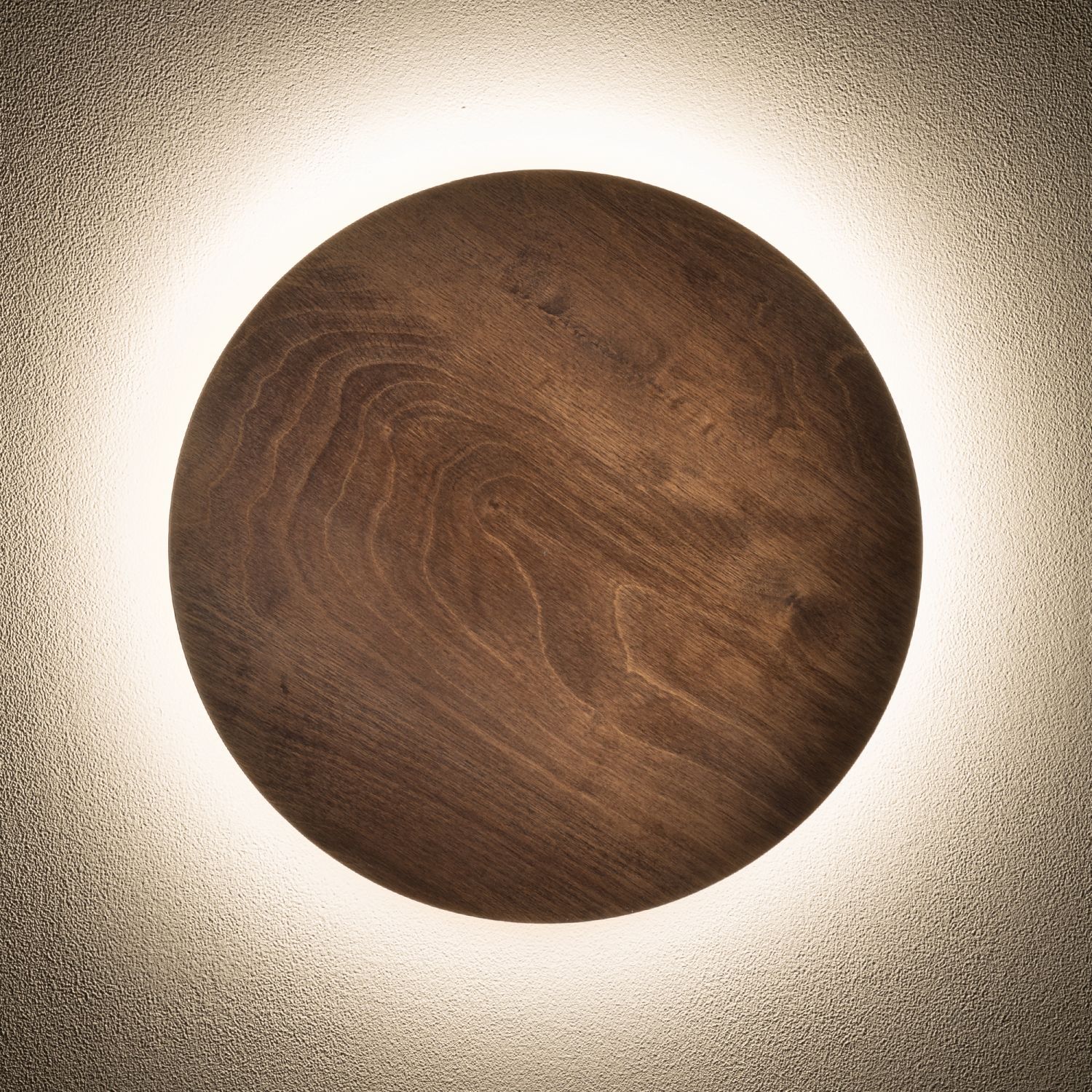 LED Wandlampe indirekt Holz warmweiß 13 W B:35 cm rund