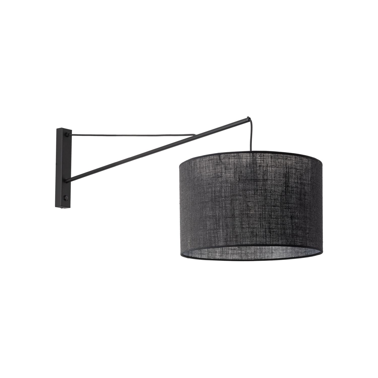 Wandlampe groß T: 1 m B: 38 cm XXL Schwarz E27 Metall Stoff