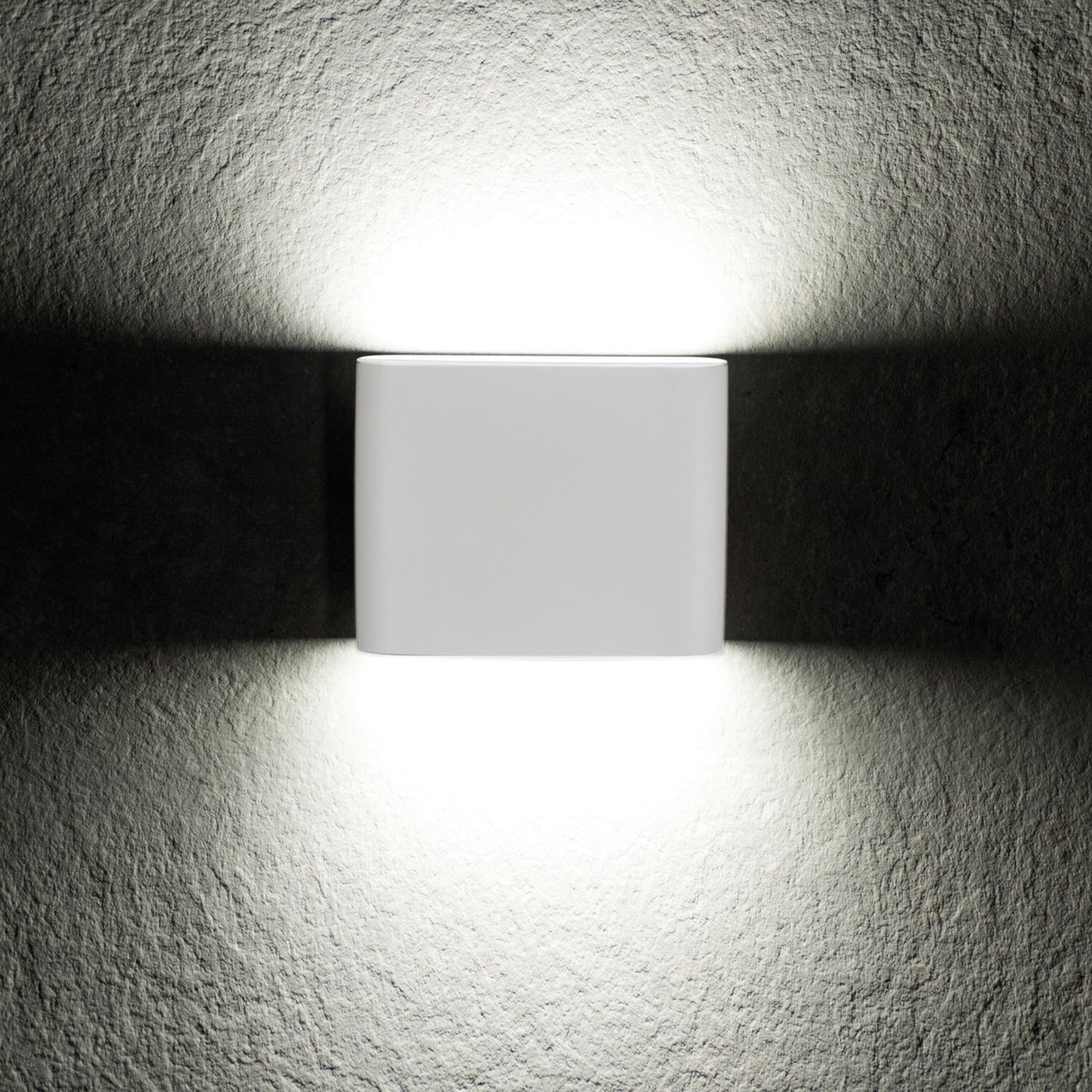 LED Wandlampe außen Weiß IP54 flach Up Down Aluminium