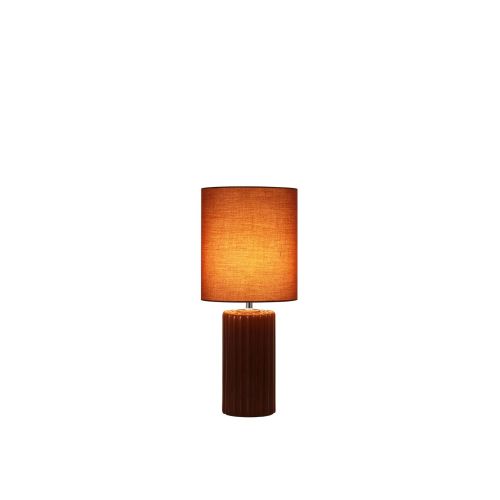 Wohnliche Tischlampe Stoff Keramik in Orange E14 51 cm