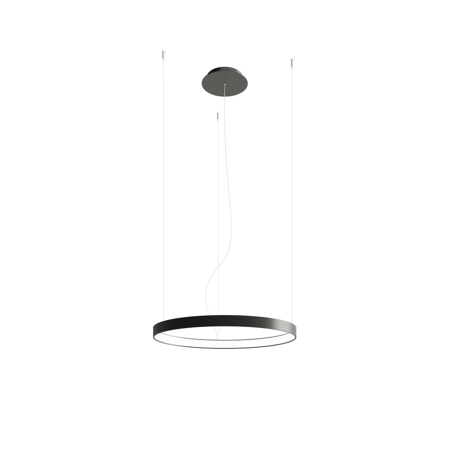 Lustre LED Moderne Ø 55 cm Noir Métal Anneau