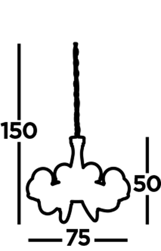Kronleuchter mit Schirm Ø 75 cm Kugel rund in Messing antik