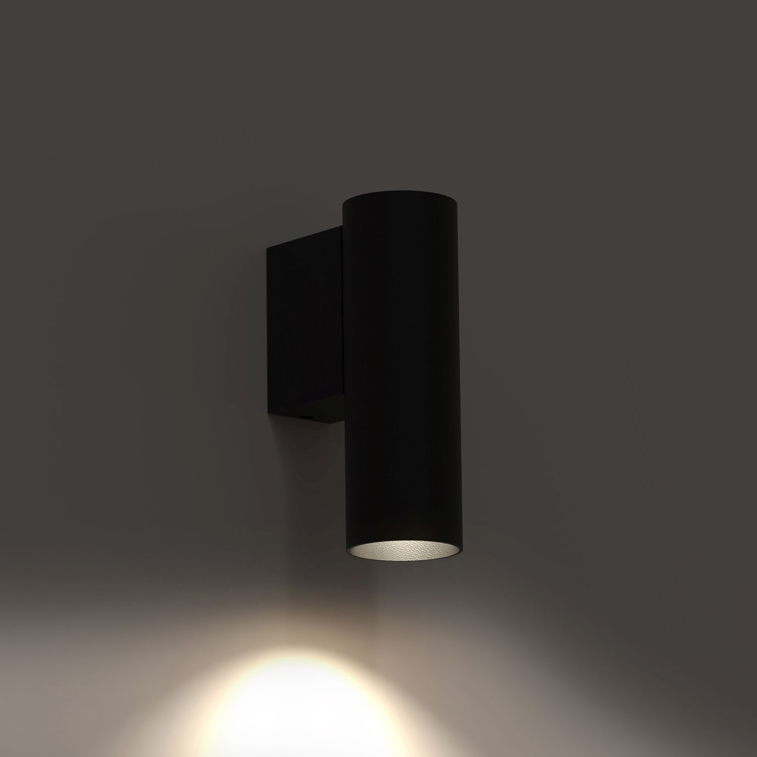Wandlampe Downlight innen Schwarz GU10 R35 Metall Modern H: 12 cm