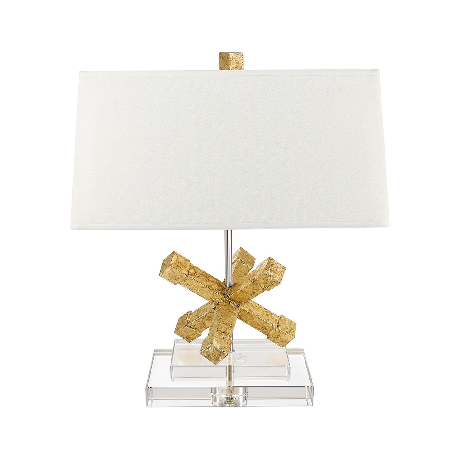 Tischlampe CERAS Gold Weiß H:46cm Wohnzimmer Lampe