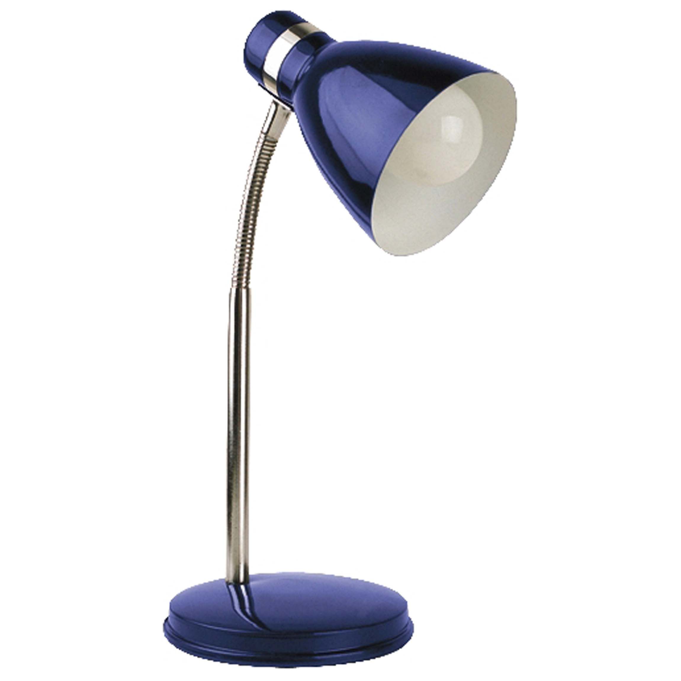 Lampe de bureau flexible bleue E14 métal PATRIC