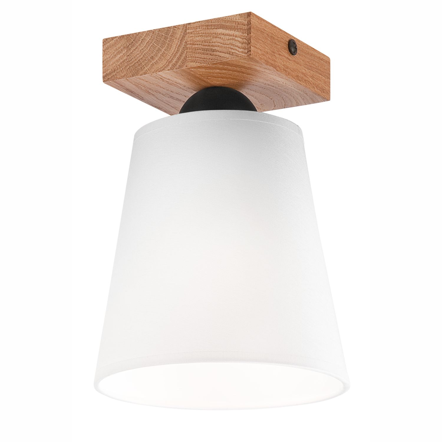 Deckenlampe Weiß Ø 15 cm H: 21 cm klein Stoff Holz Modern