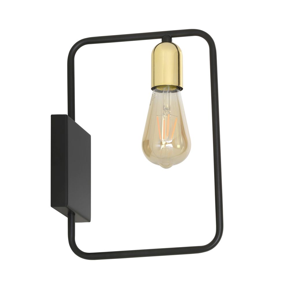 Retro Wandleuchte Schwarz Gold für E27 Metall Wandlampe