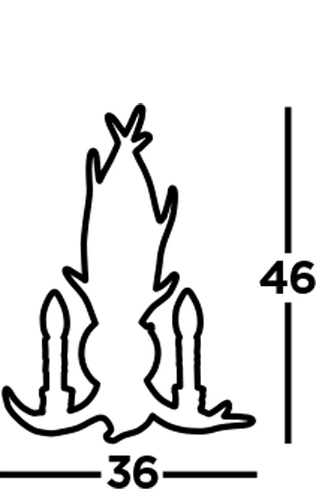 Wandleuchte Rustikal aus Resin künstliches Geweih B: 36 cm