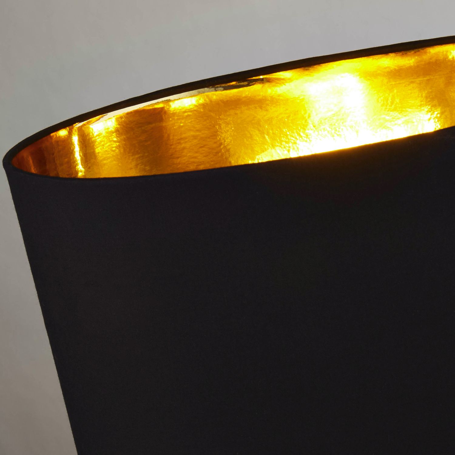 Tischleuchte E27 58,5 cm hoch in Schwarz Gold Kupfer