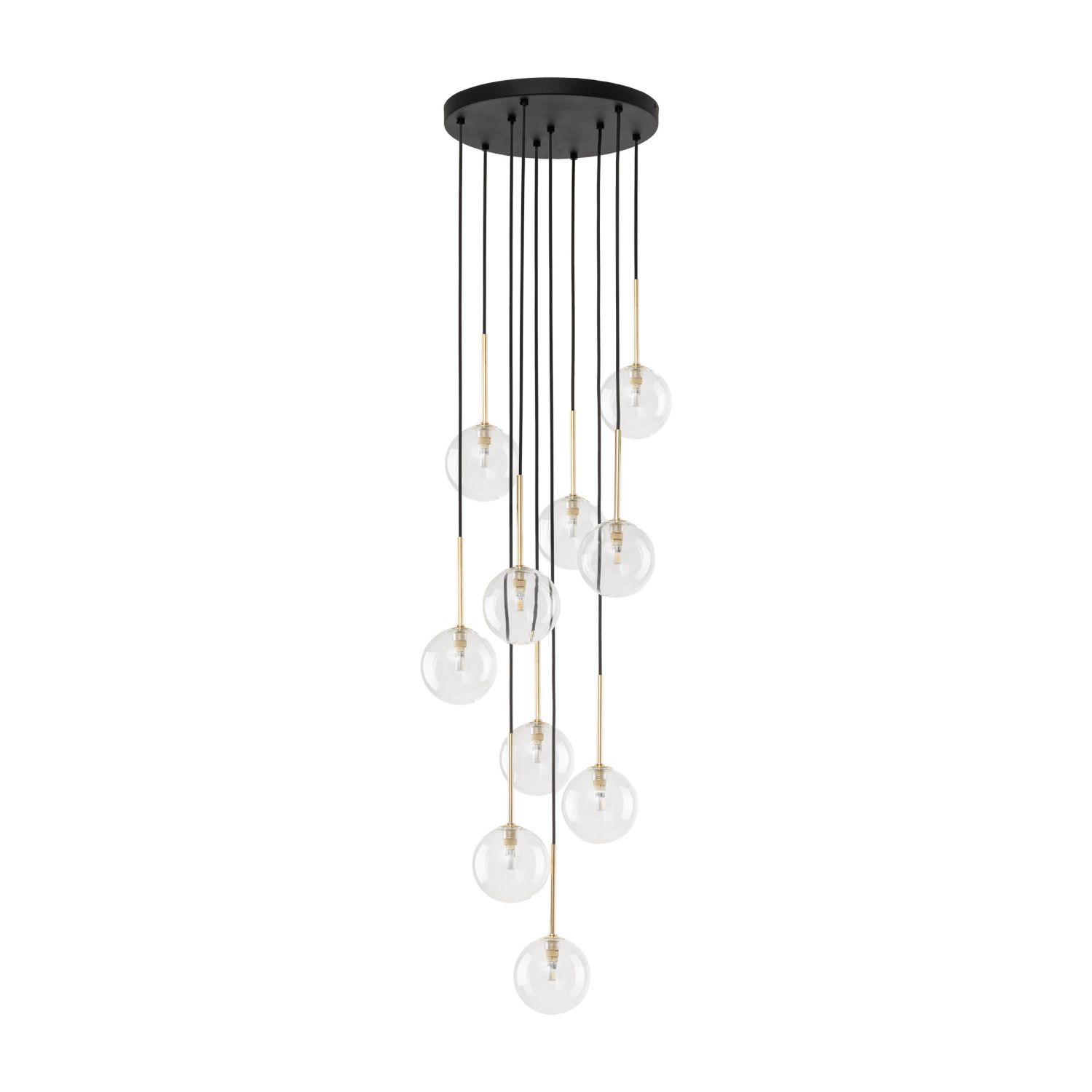 Suspension boule métal verre H : max. 145 cm réglable